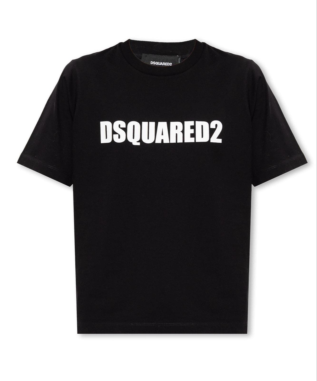 Dsquared2 Logo Printed Crewneck T-shirt In Black