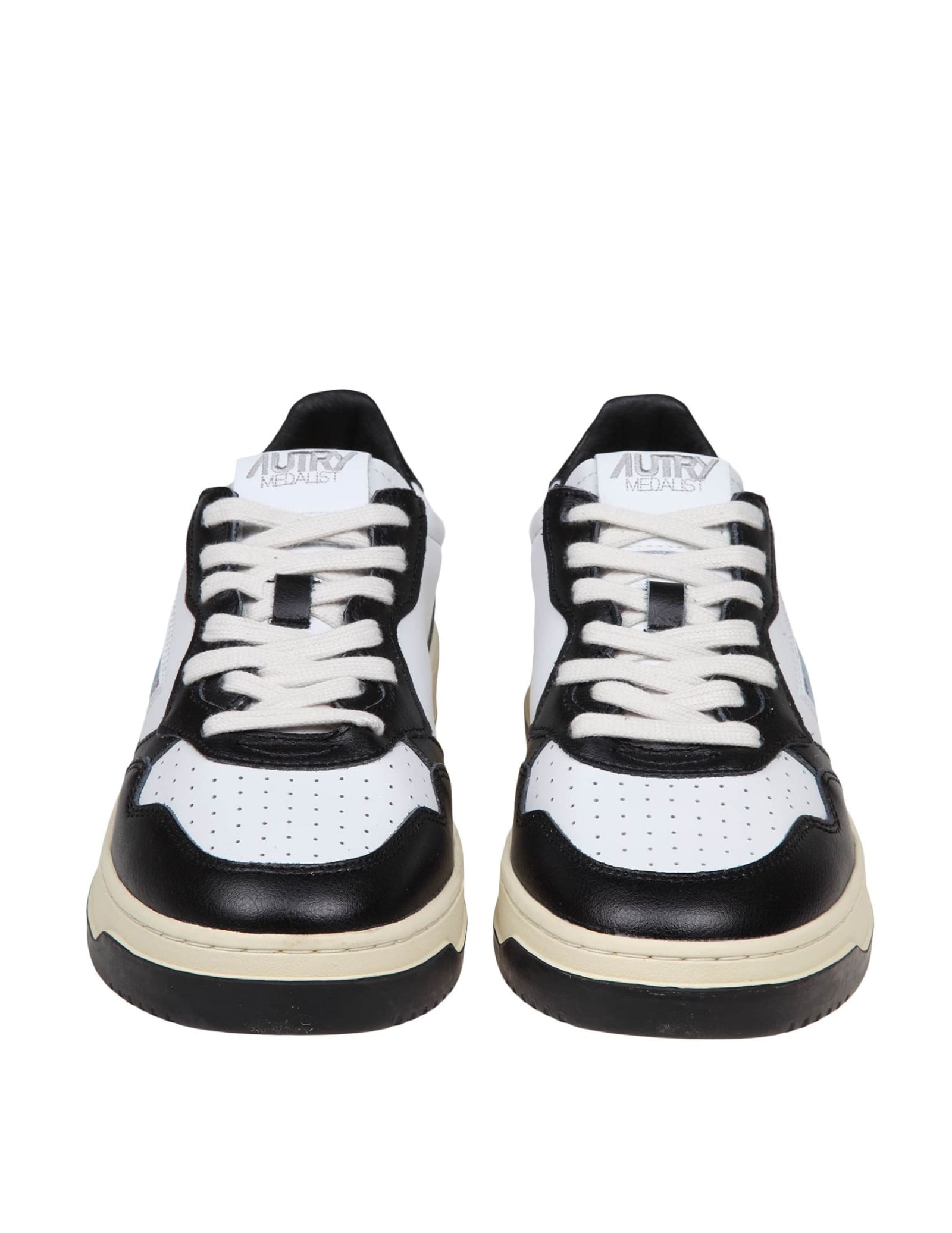 Shop Autry Sneakers In Black And White Leather In White/black