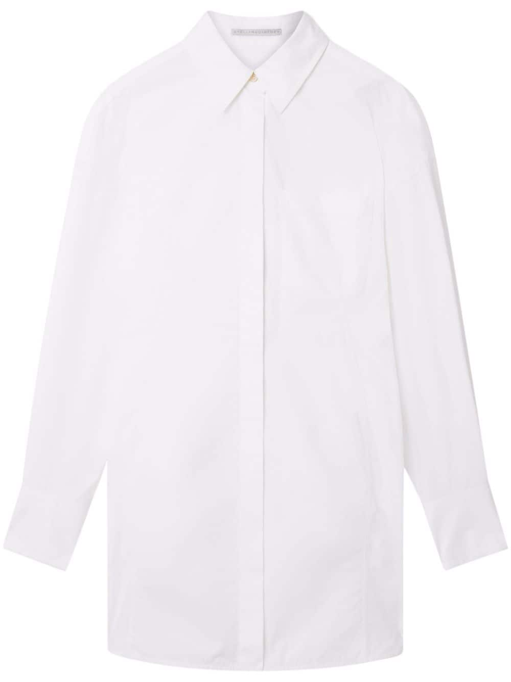 Shop Stella Mccartney Poplin Shirt Minidress In Bianco