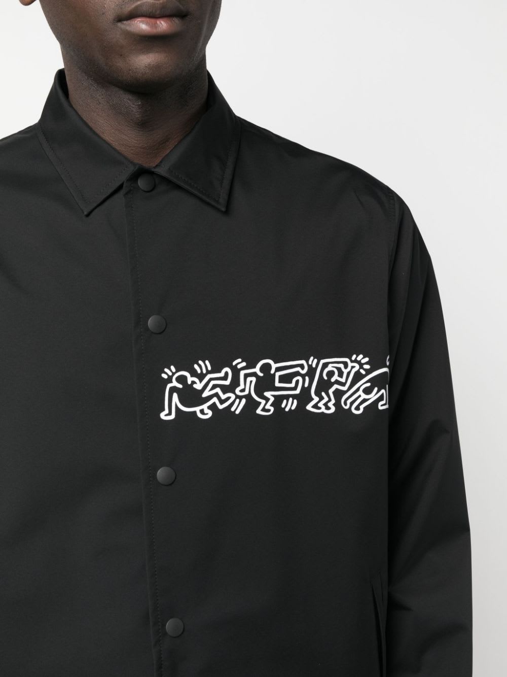 Junya Watanabe Keith Haring Print Nylon Jacket In Black