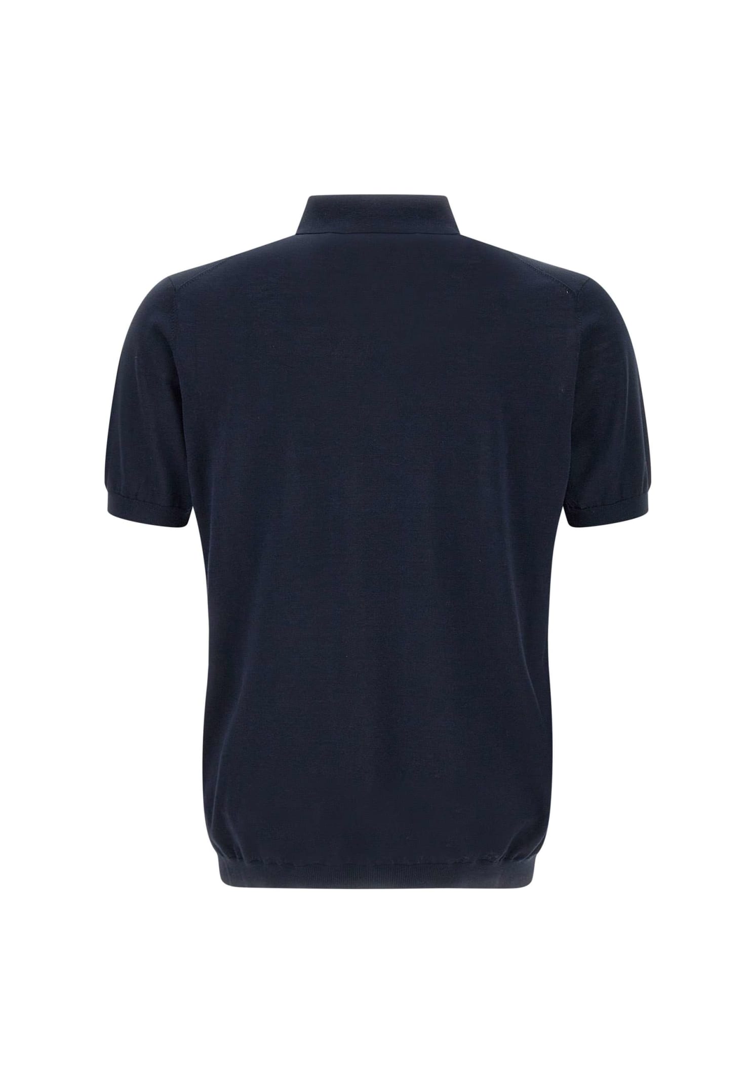 Shop Kangra Silk And Cotton Polo Shirt In Blue