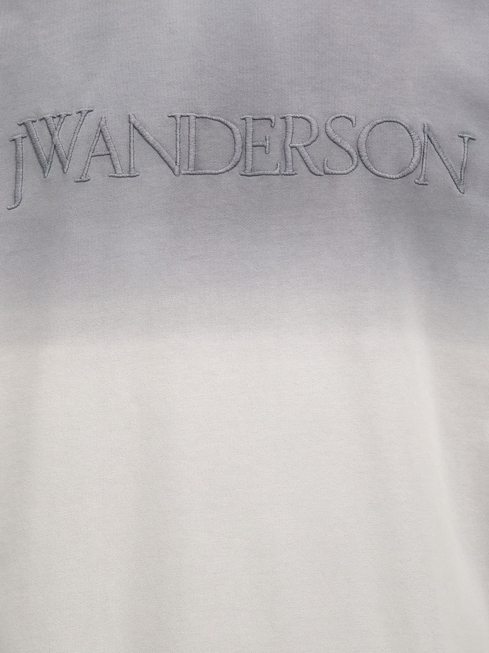 Shop Jw Anderson Logo Embroidery Sweatshirt In Gray