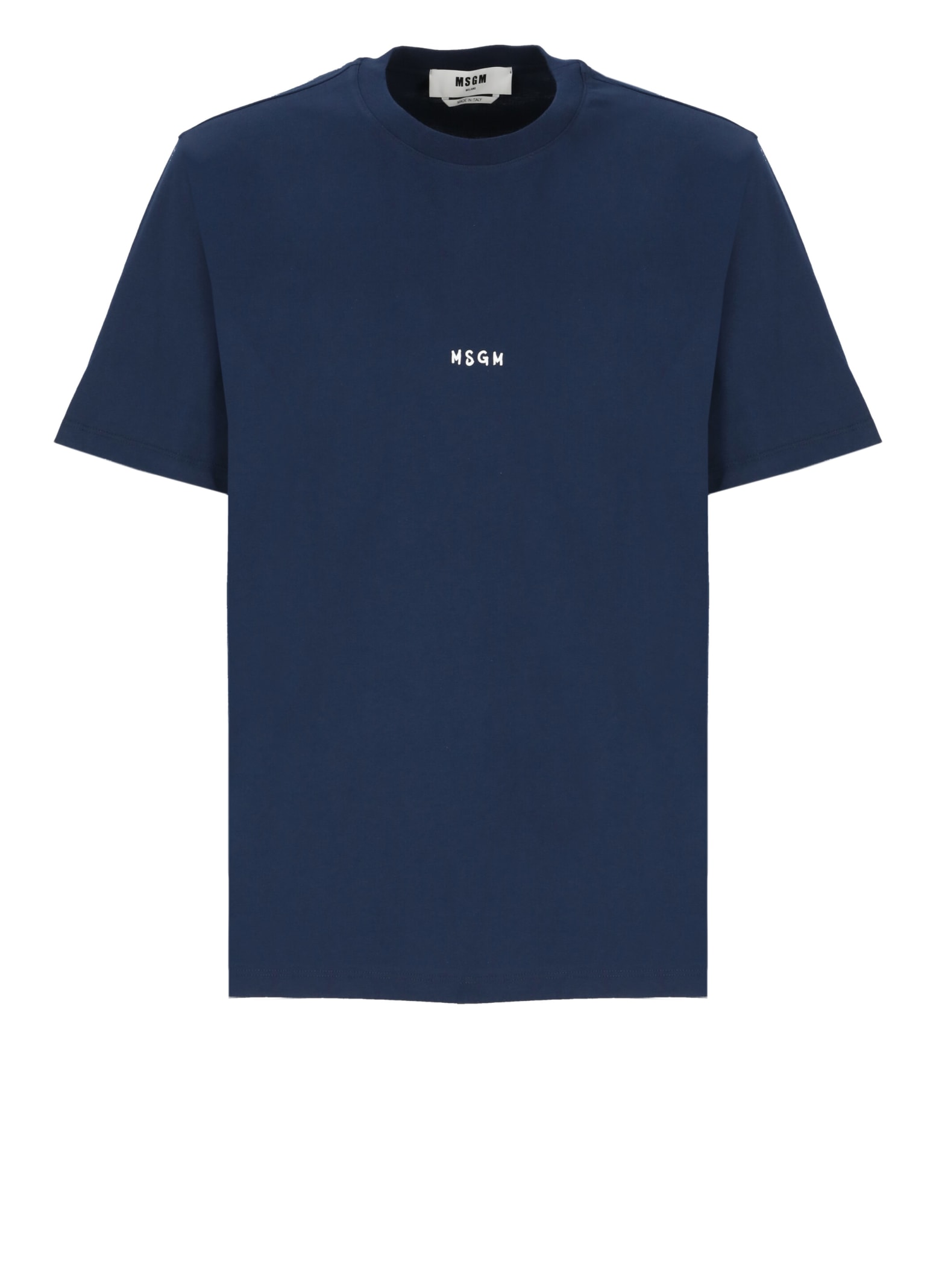 Shop Msgm T-shirt With Logo In Blue