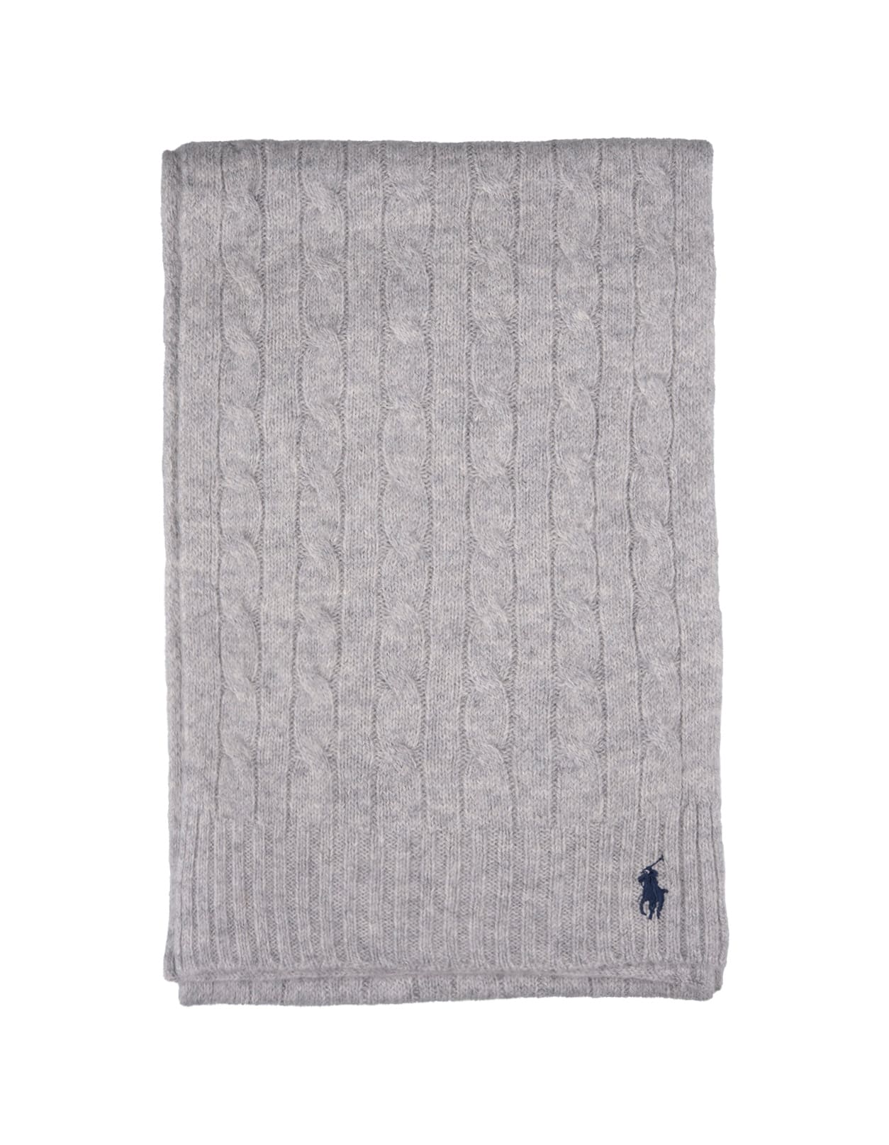 Grey Cable-knit Wool-cashmere Scarf