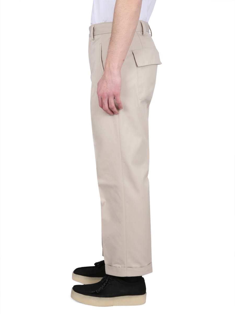 Pt Torino Stretch Cotton Carrot Fit Pants In White