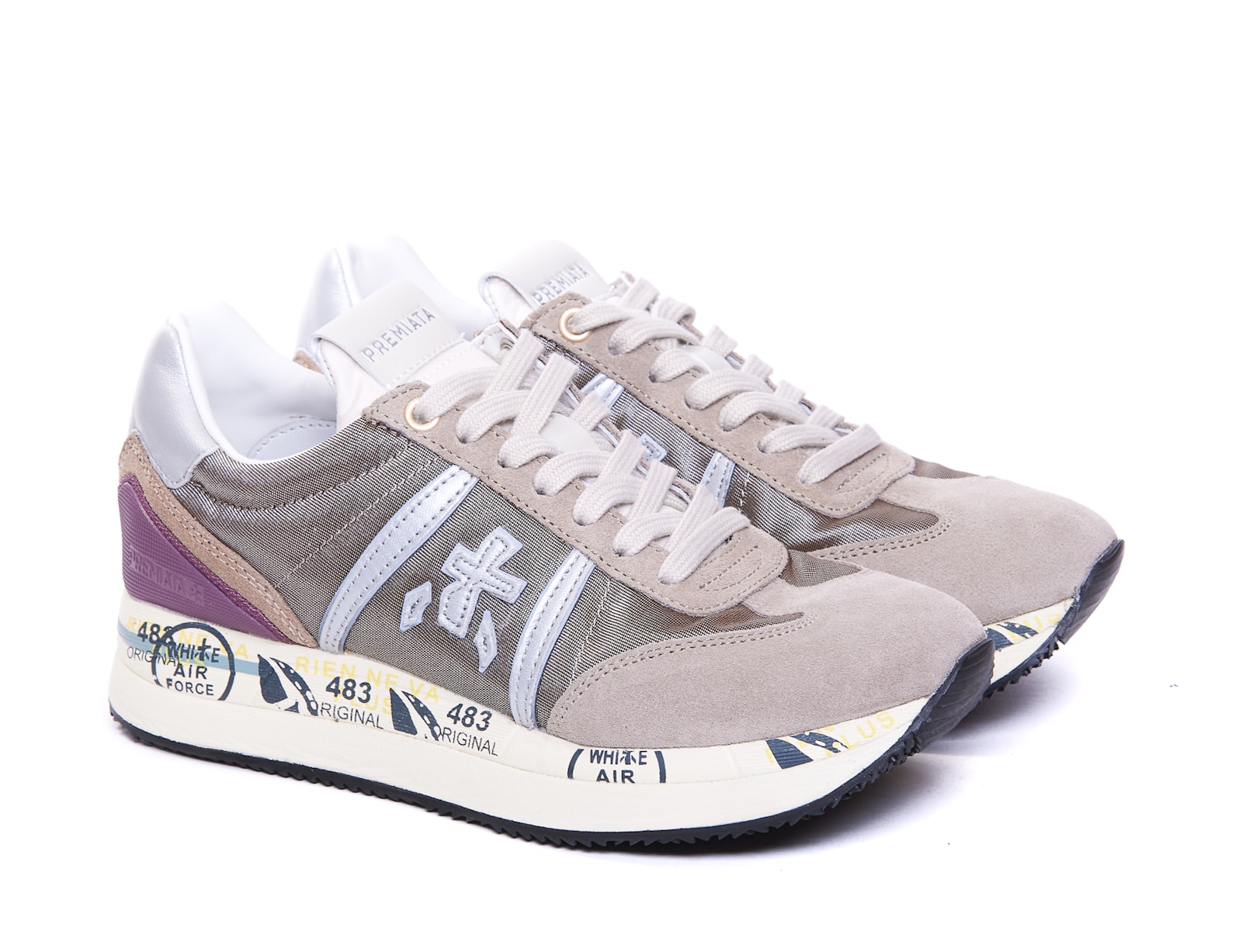 Shop Premiata Conny Sneakers In Grey