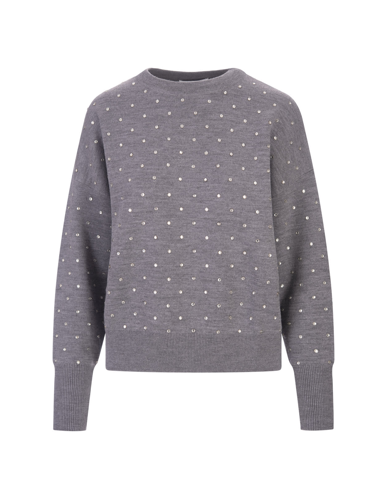 Grey Pullover With Crystals