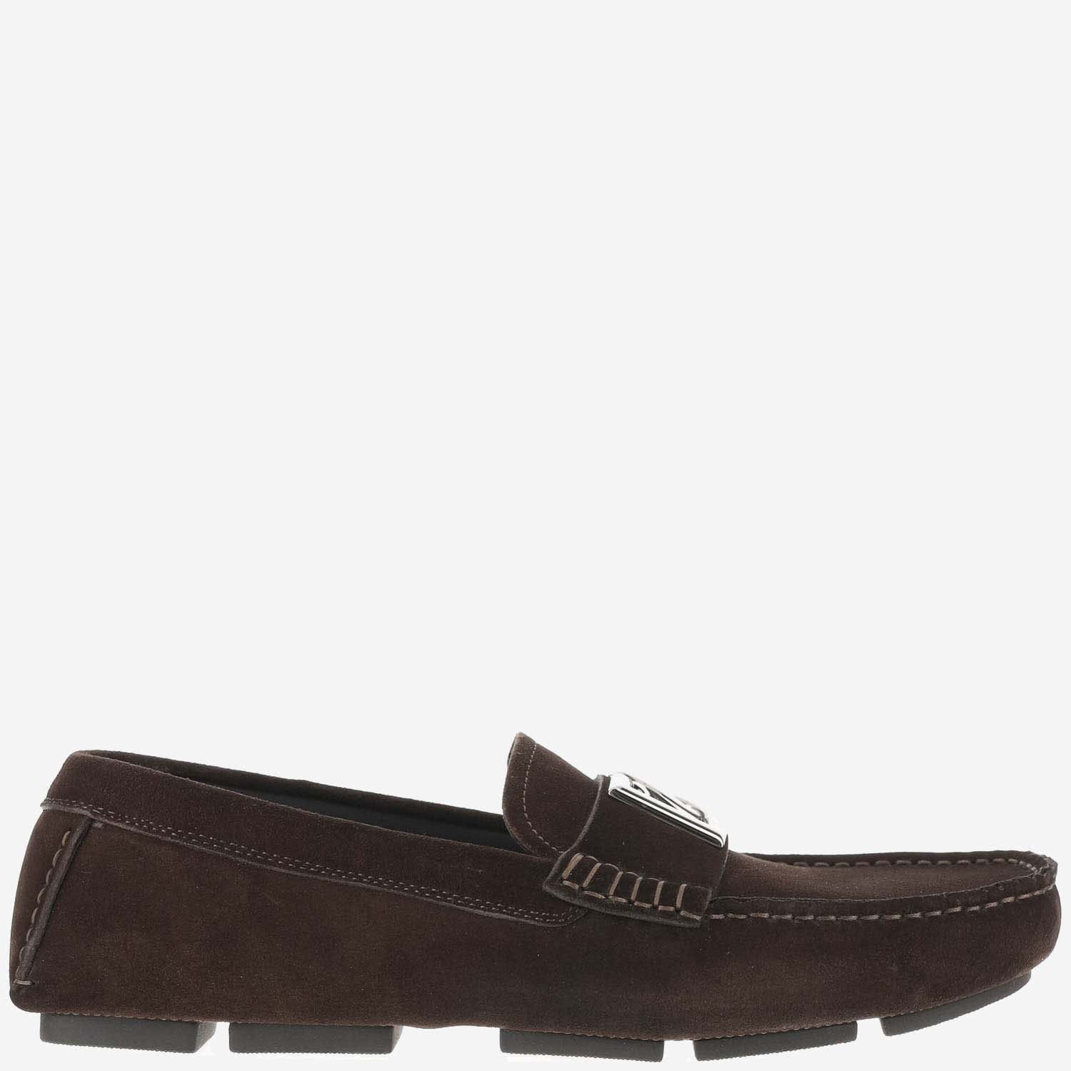 DOLCE & GABBANA SUEDE LOAFERS WITH LOGO