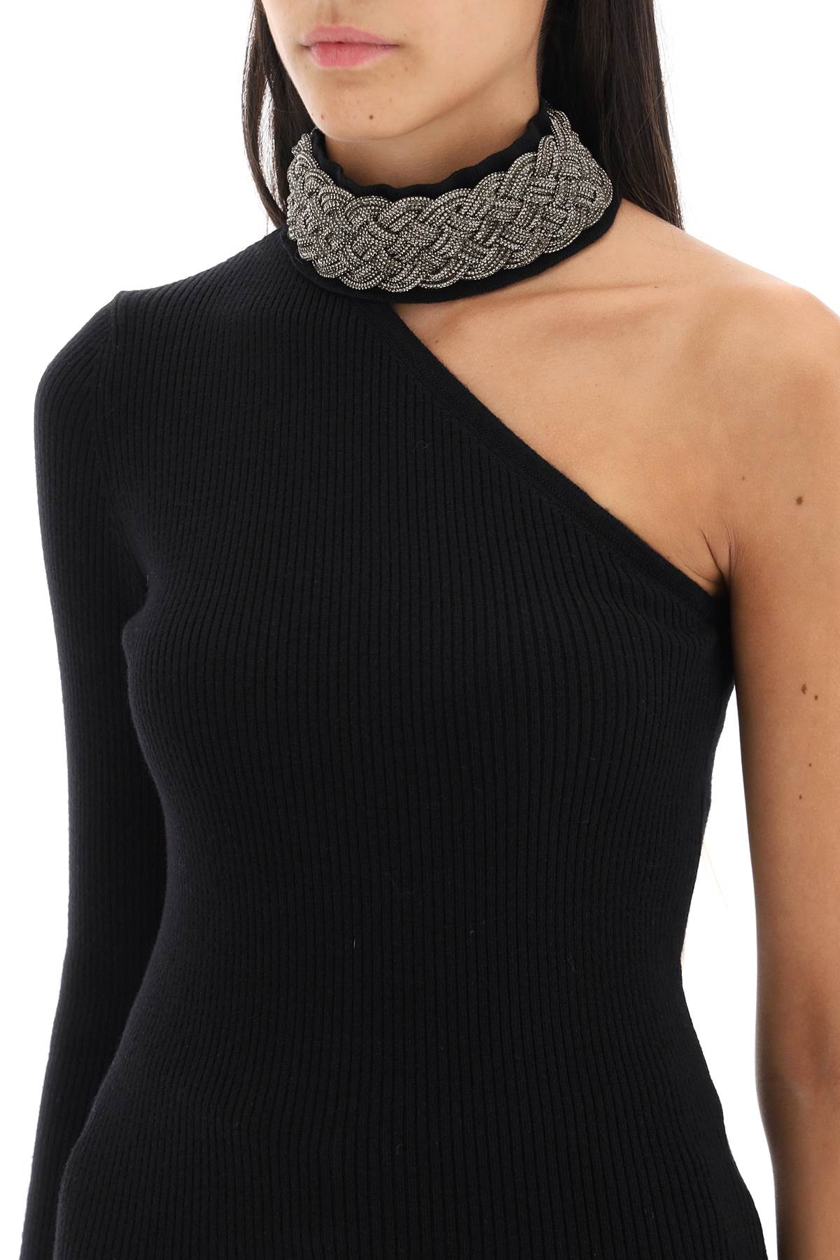 Shop Giuseppe Di Morabito One-shoulder Top With Collar In Black (black)