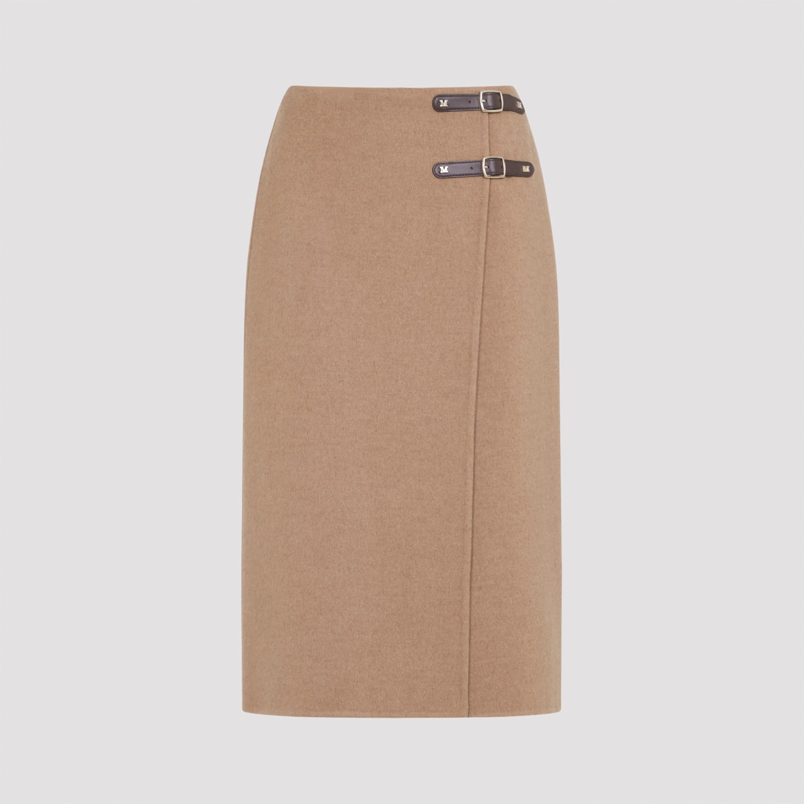 Max Mara Curzio Pencil Skirt Fibbia In Brown