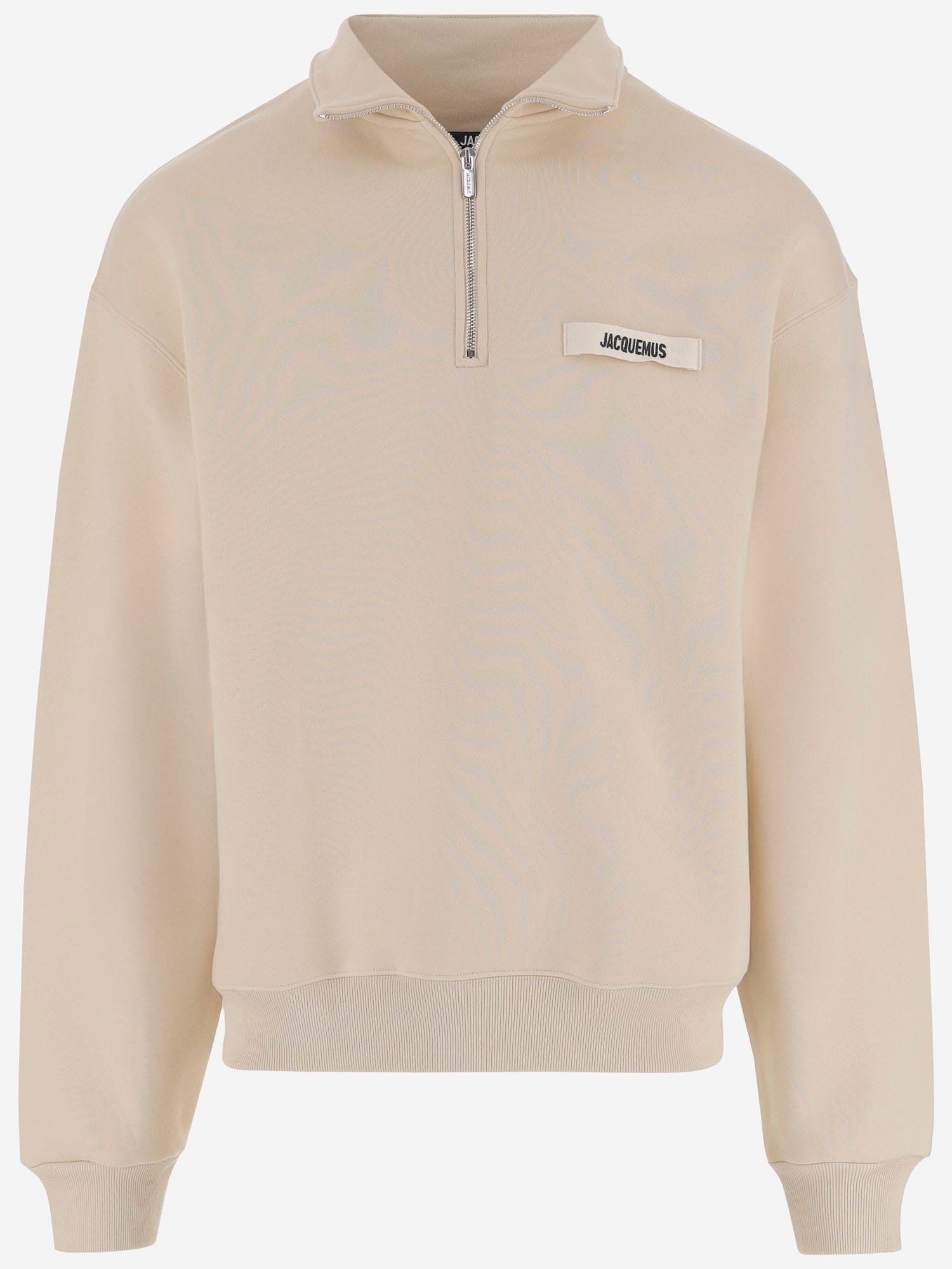 Jacquemus The Gros Grain High-collar Logo Sweatshirt In Neutral