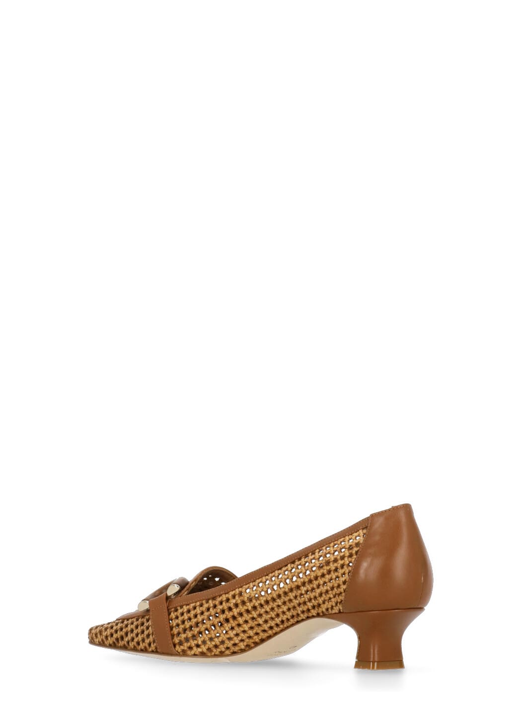 The Seller 40mm Woven Leather Pumps In Brown