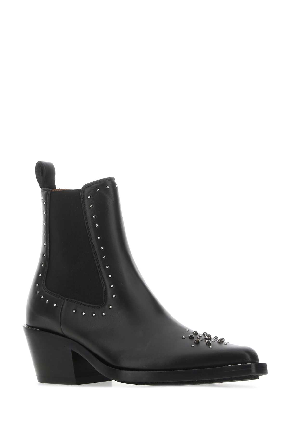 Shop Chloé Black Leather Nellie Ankle Boots In 001