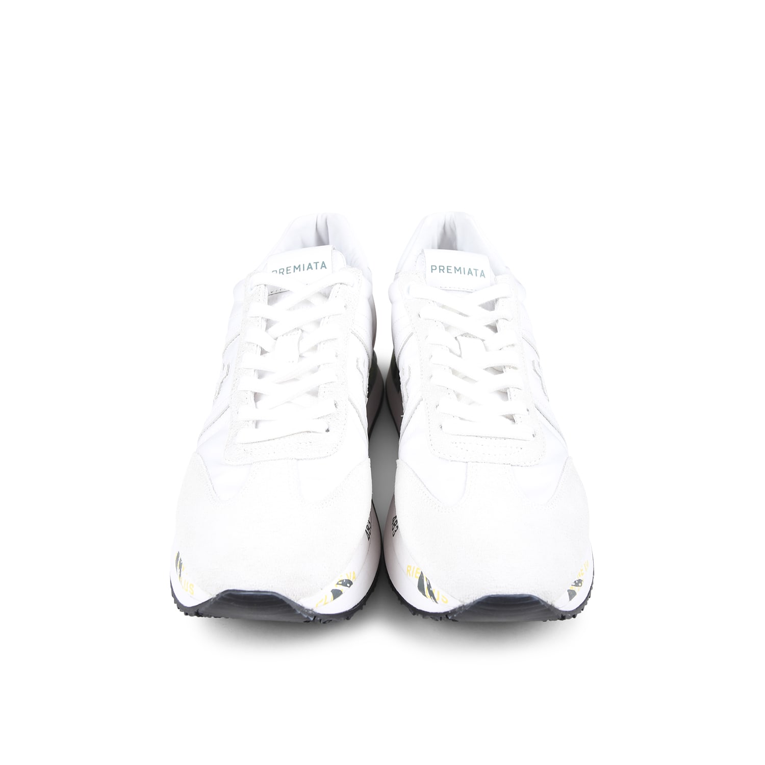 Shop Premiata White Sneakers For Woman With Logo In Green