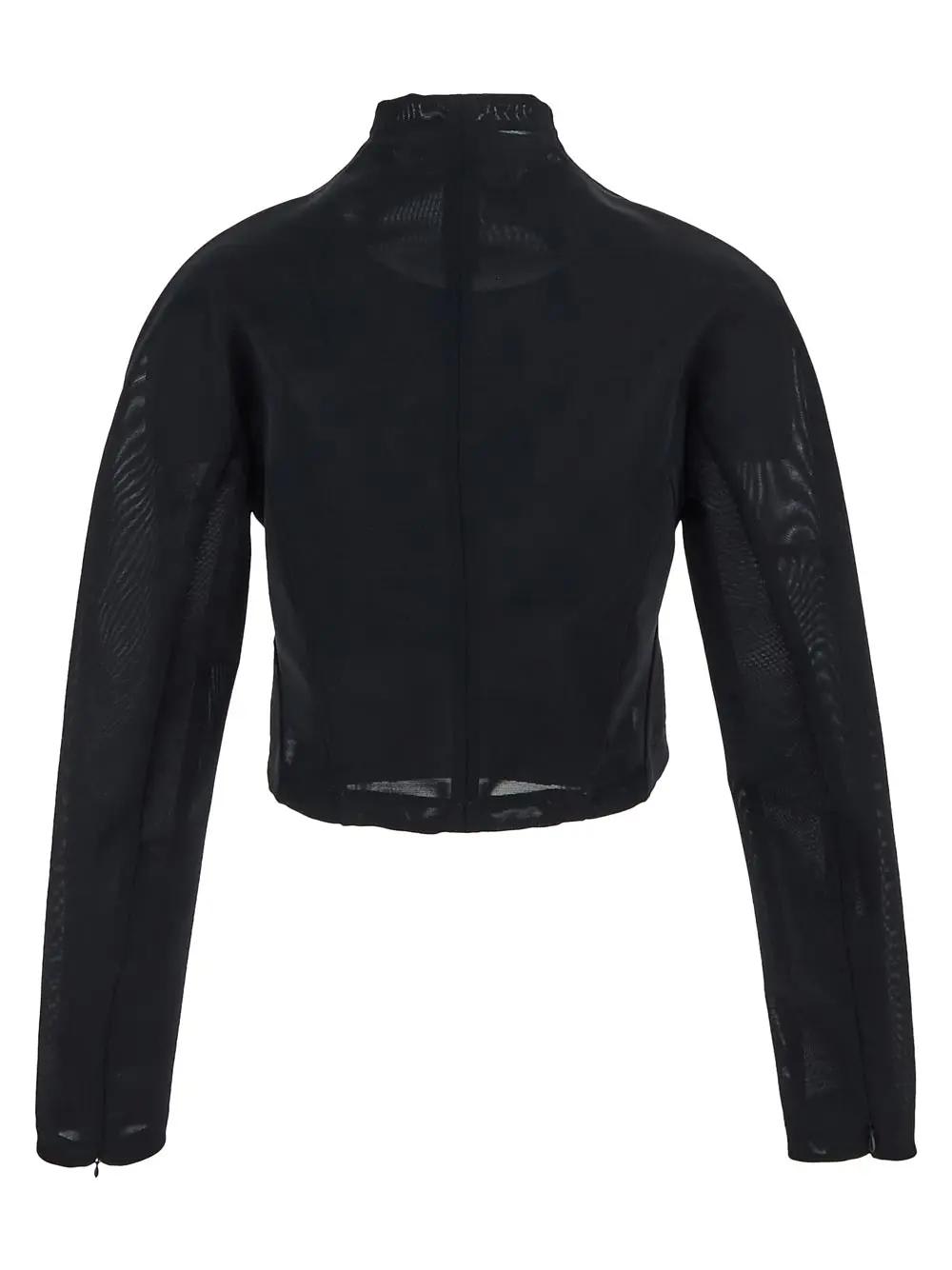 Shop Alaïa Highneck Jacket In Black