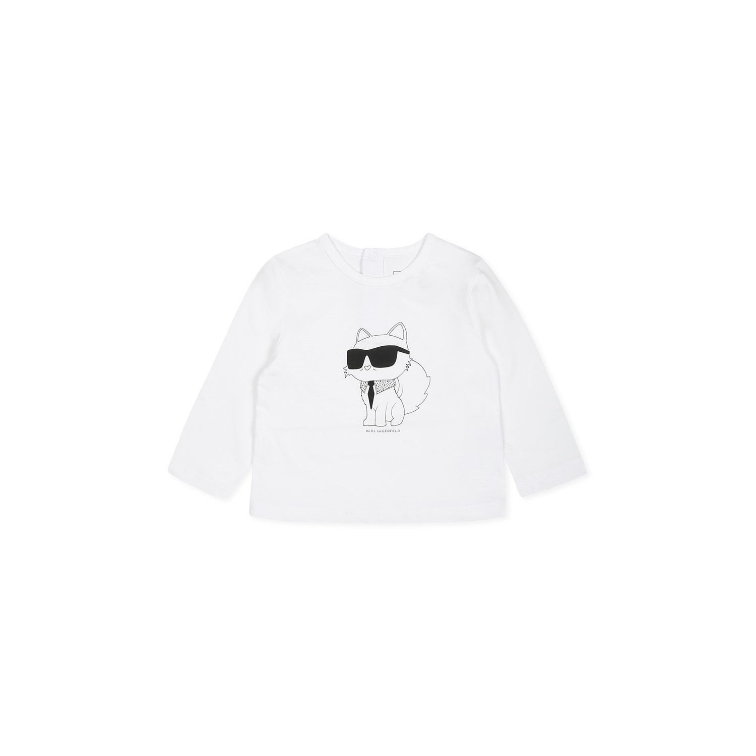 Karl Lagerfeld Pink Suit For Baby Girl With Choupette Print In Pink