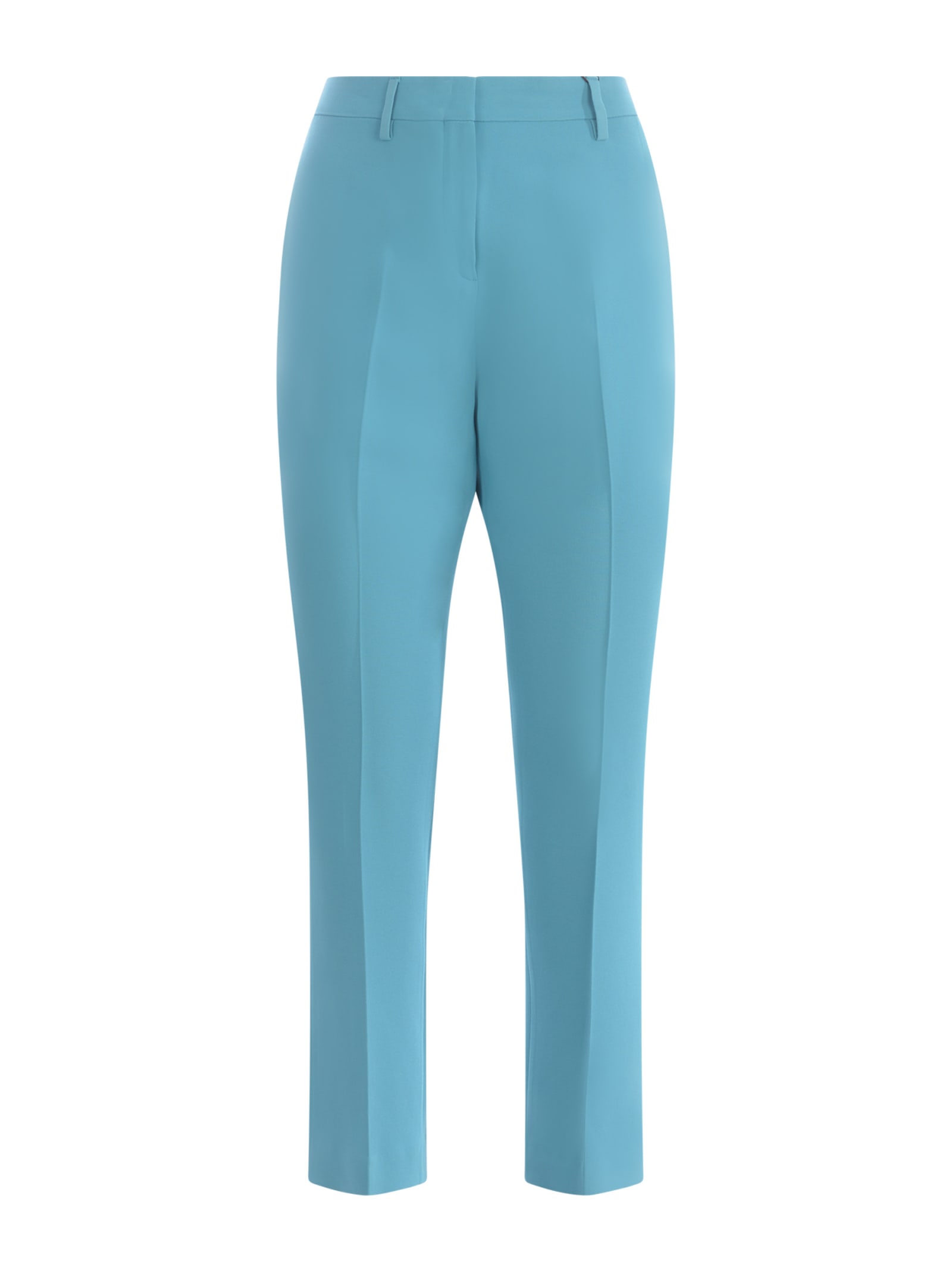 Shop Etro Trousers  In Viscose Blend In Azzurro