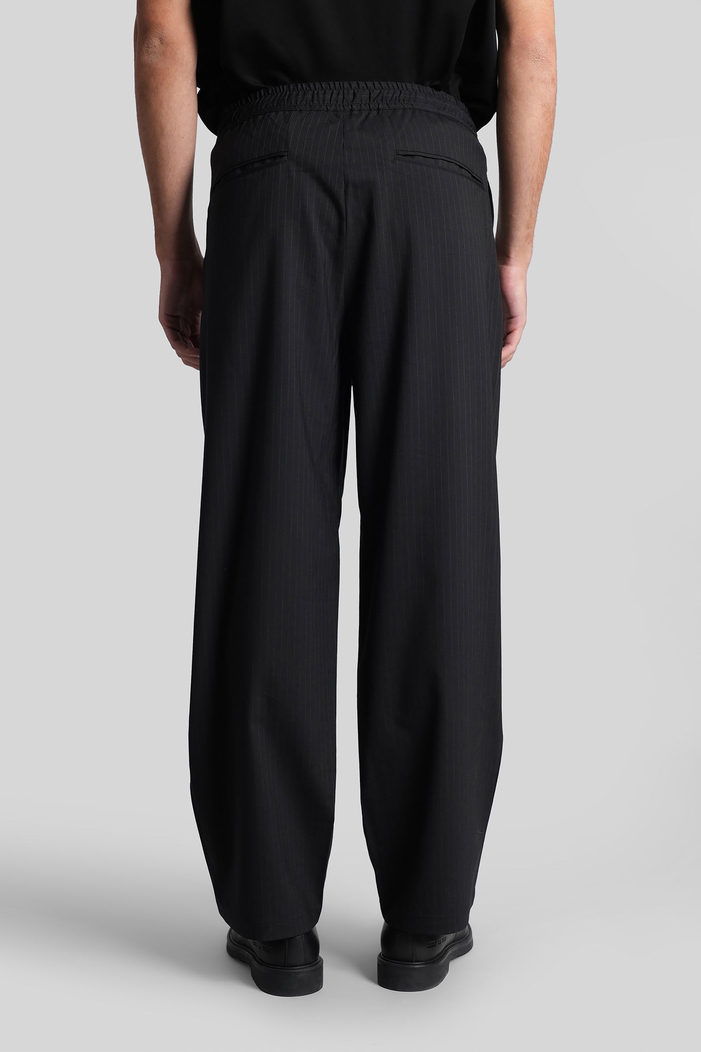 Attachment Pants In Black Polyester In Black