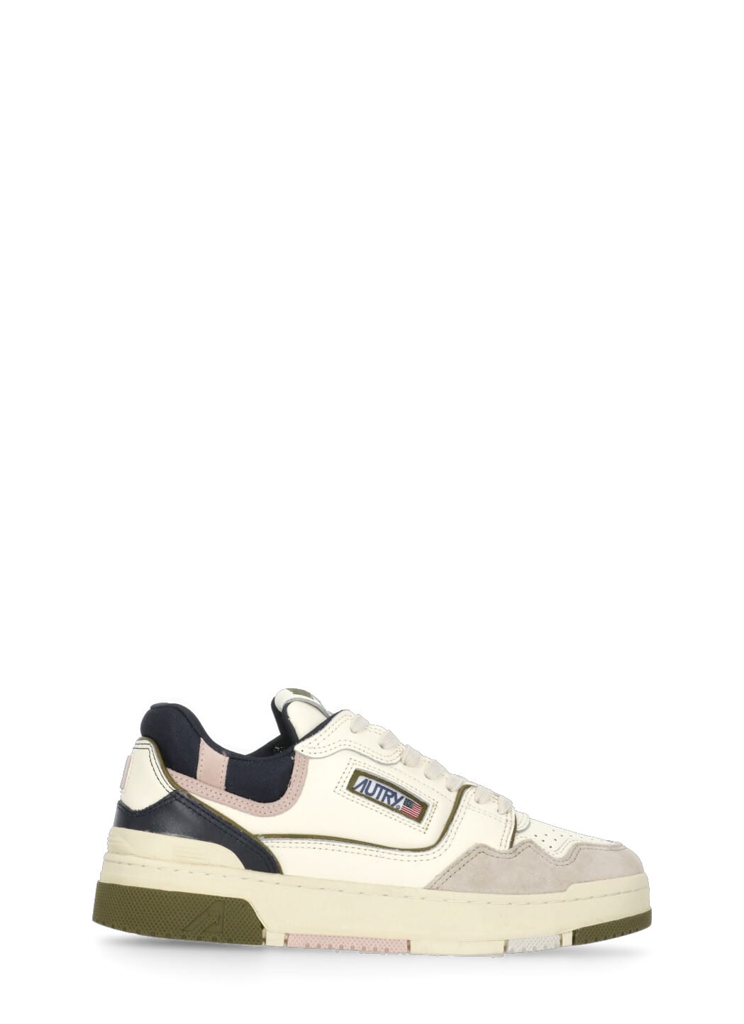 Autry Low Top Sneakers Leather Accents In Neutral