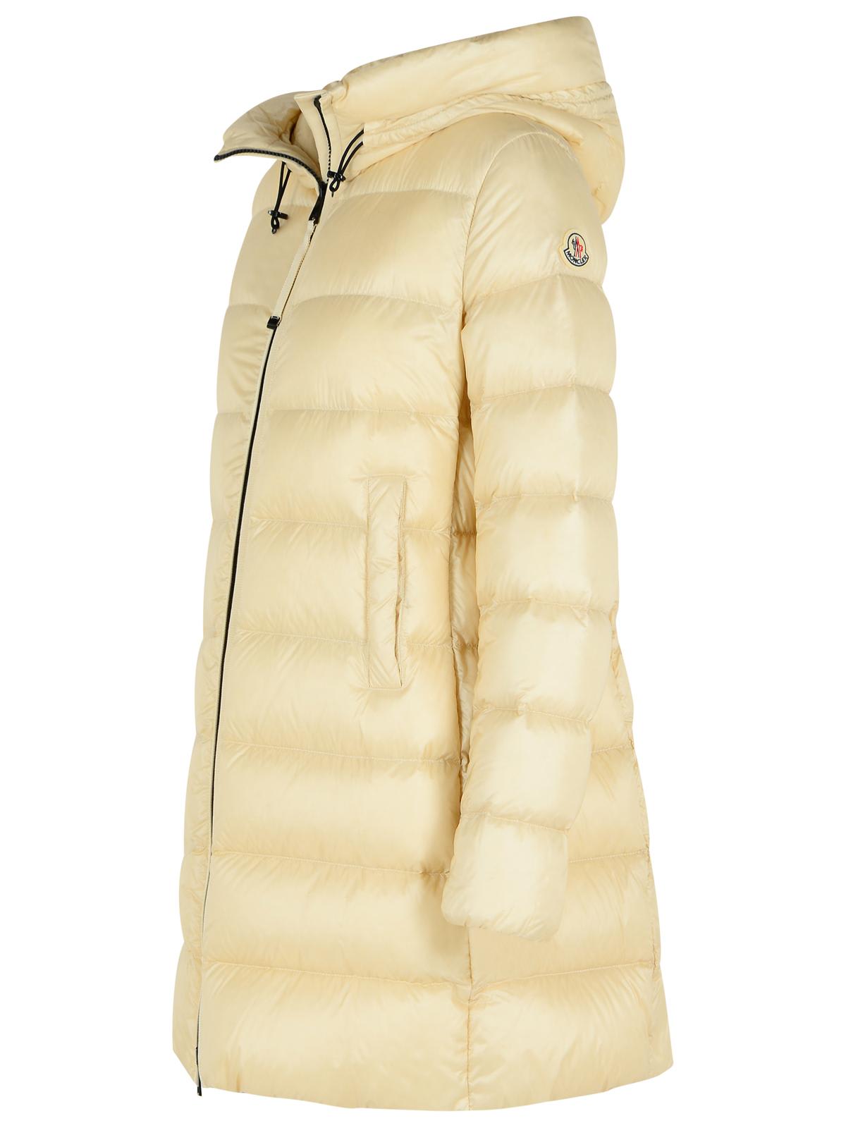 Moncler Suyenne Ivory Polyamide Coat In Yellow