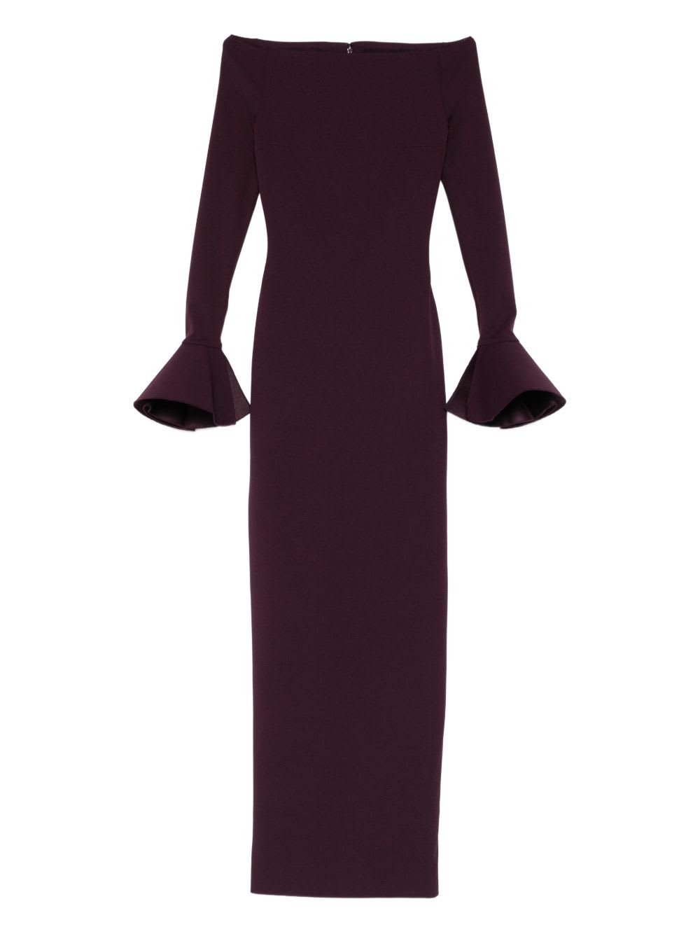 Solace London Anica Off-shoulder Gown In Purple