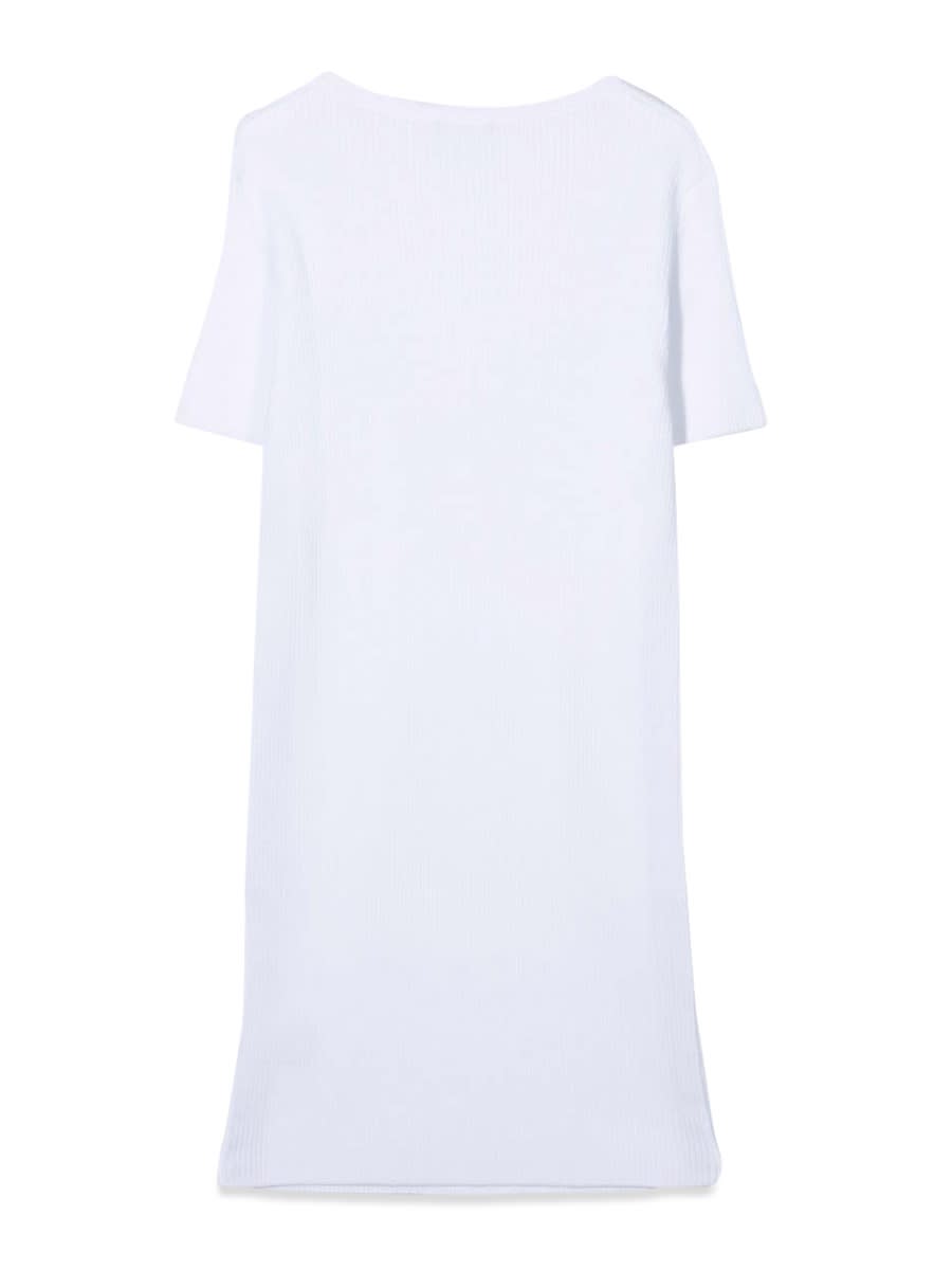 Shop Balmain Logo Dress In White