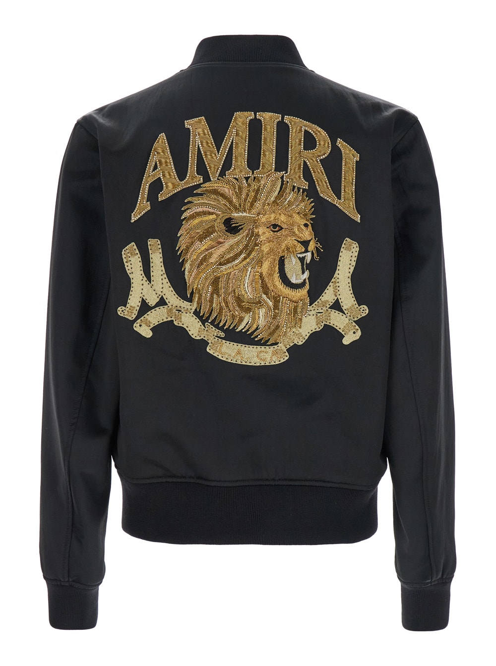 Shop Amiri Lion Beaded Bomber In Black