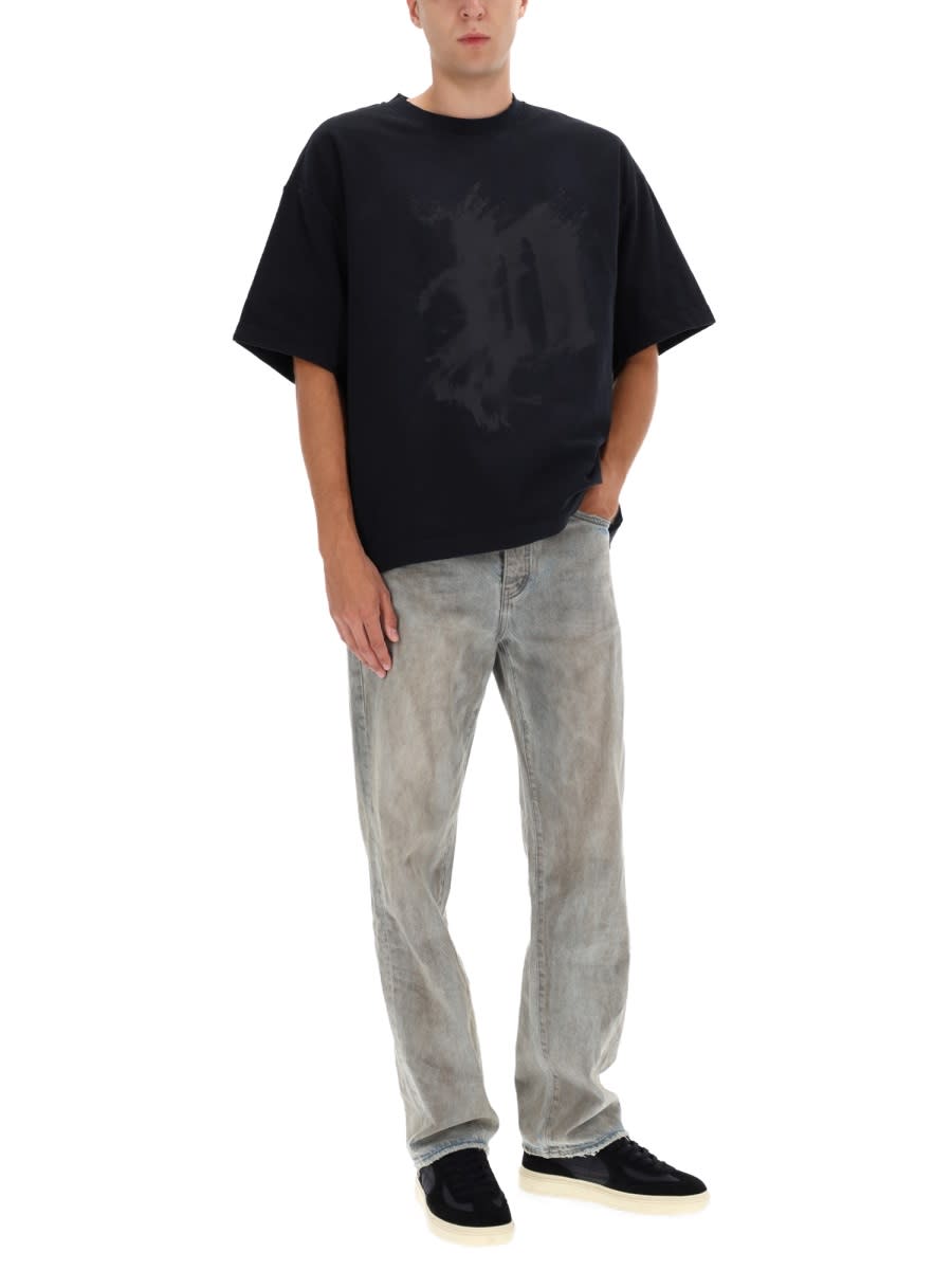 Purple Brand Graphic Relaxed Fit T-shirt With Short Sleeves In Black