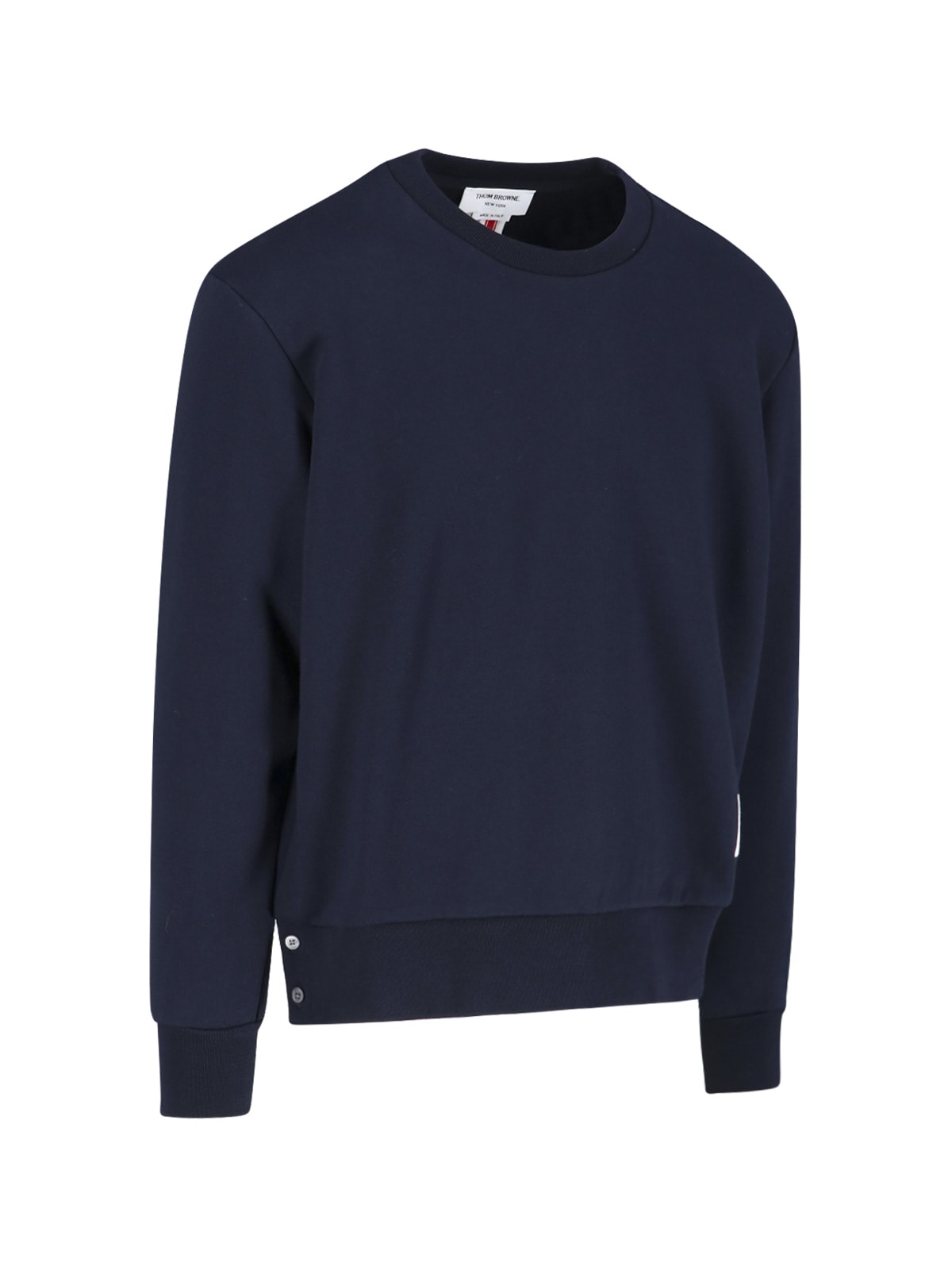 Shop Thom Browne Logo Ribbon Sweatshirt In Blue