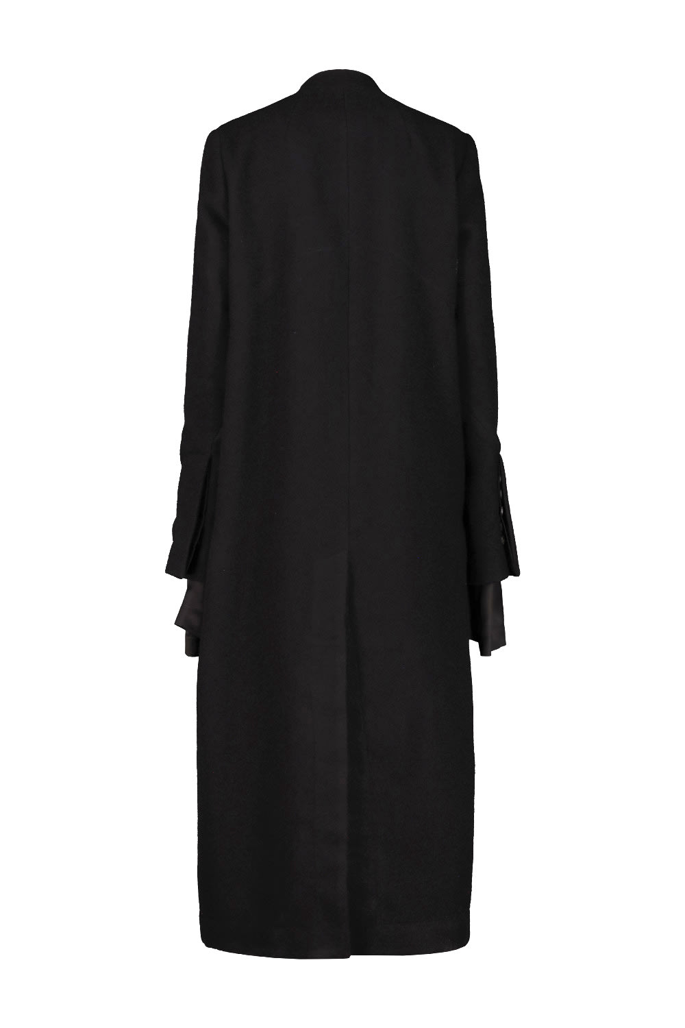 Rick Owens Long Coat Structured Back Vent In Black