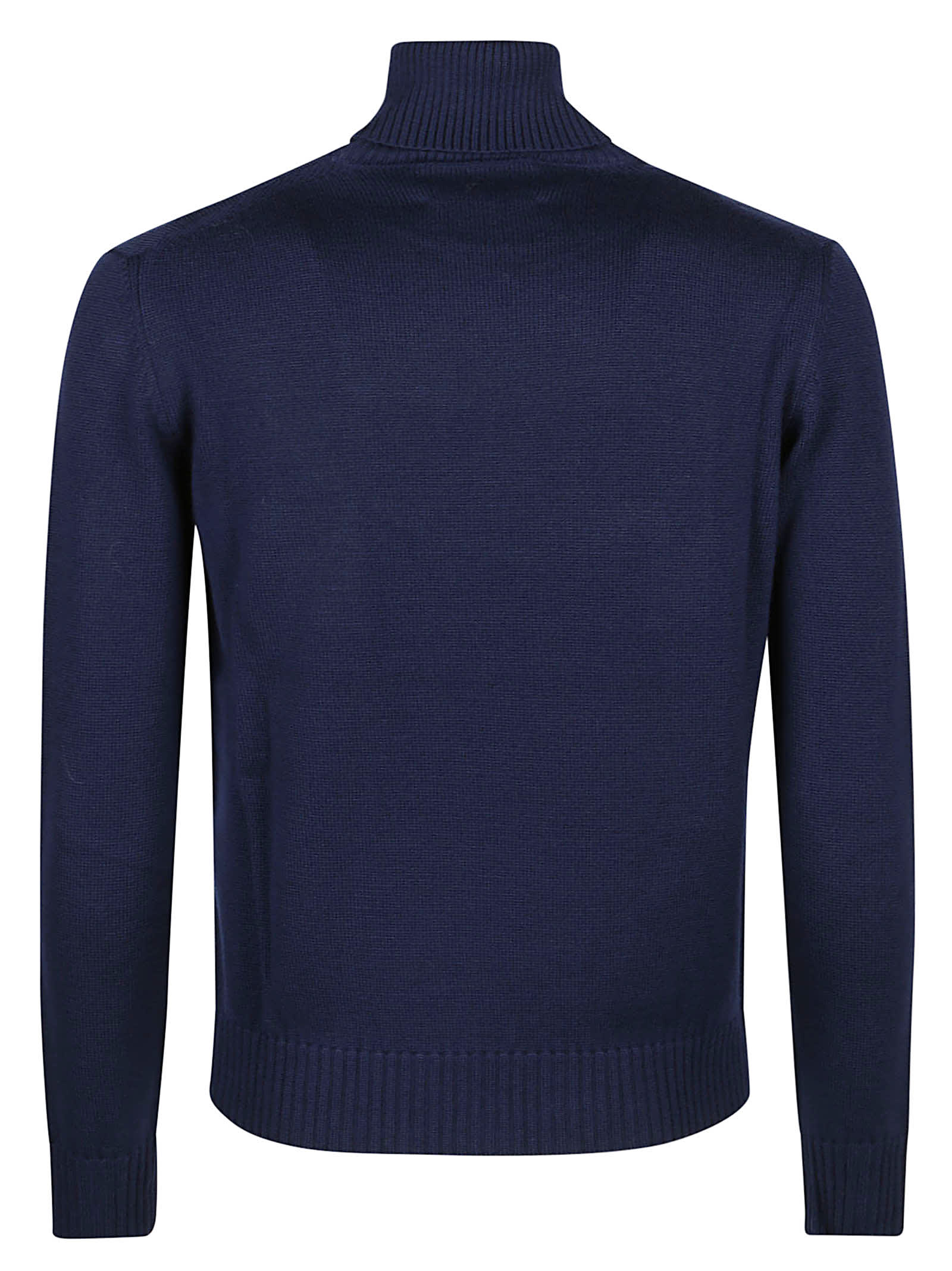 Ballantyne Plain Turtle Neck Sweater In Blue