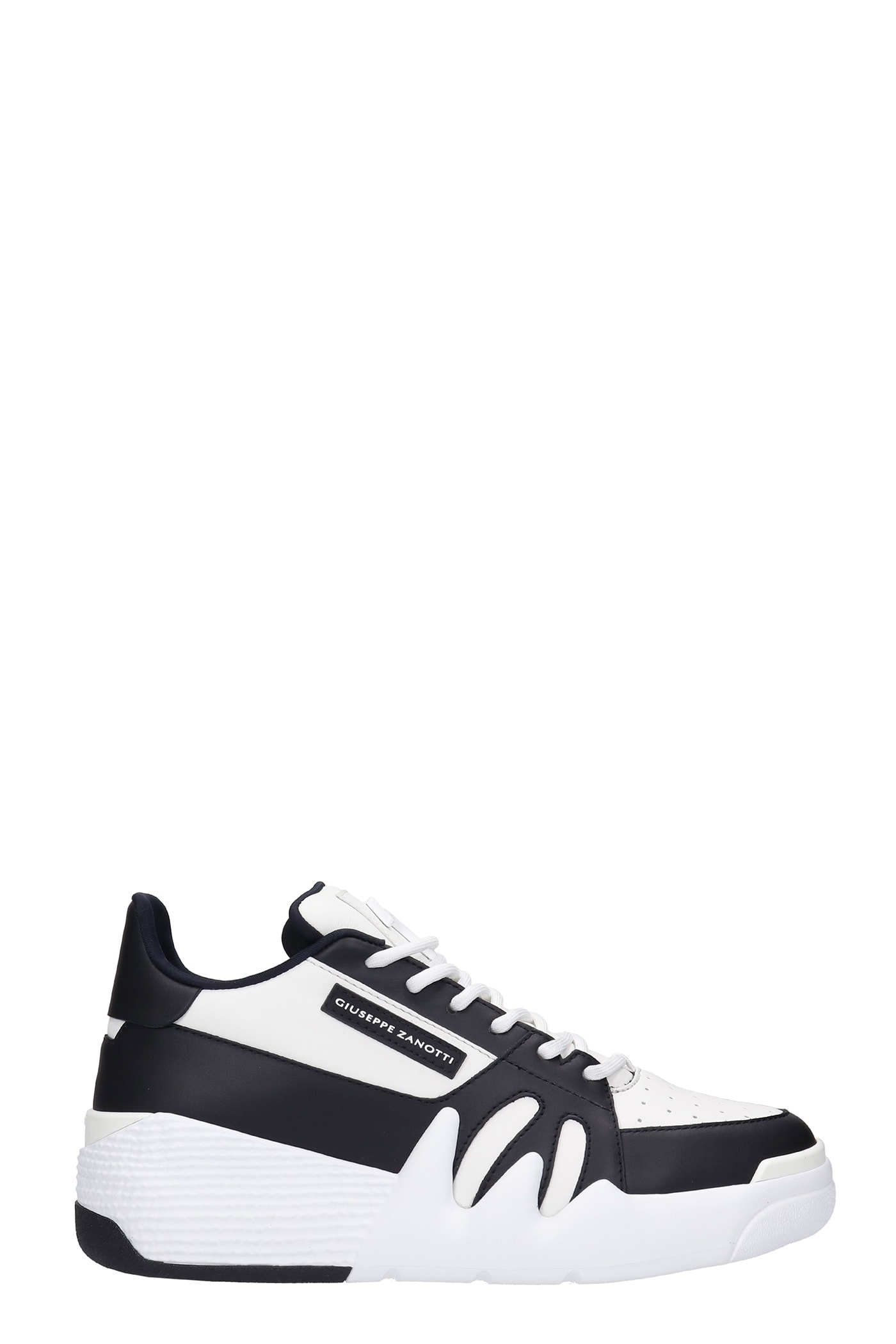 Giuseppe Zanotti Talon Sneakers In Black And White Leather