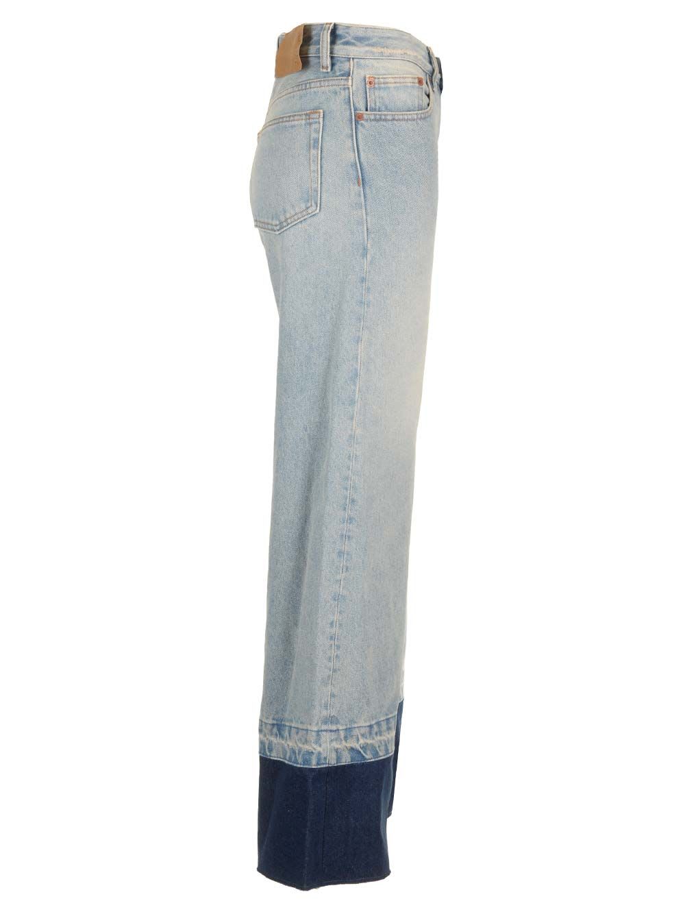 Shop Mm6 Maison Margiela Wide Leg Jeans In Light Blue