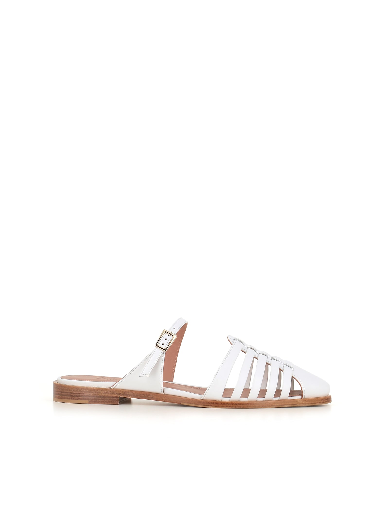 Malone Souliers Eleonora Leather Fisherman Mule Sandals In White