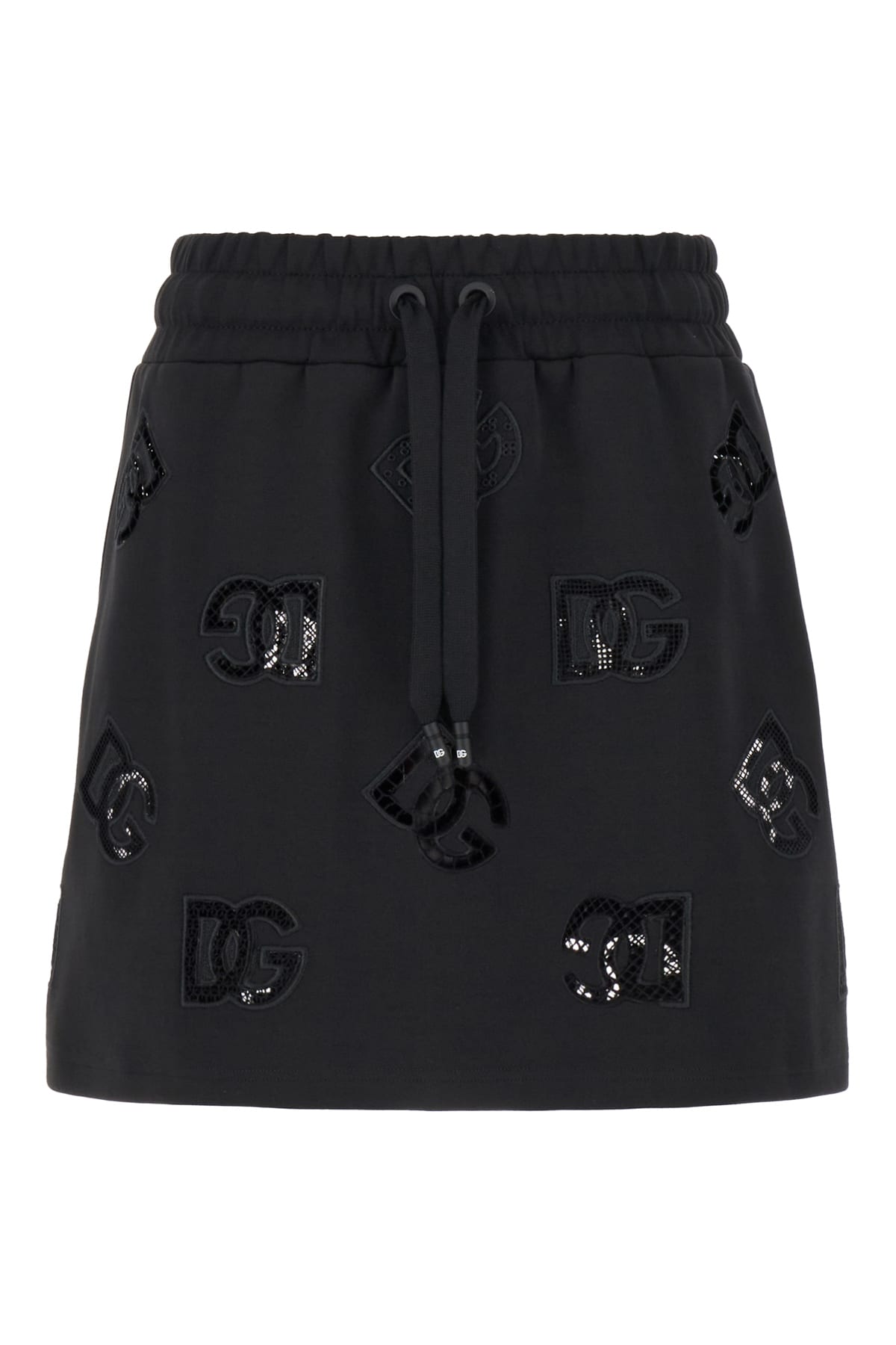 DOLCE & GABBANA SLATE COTTON BLEND MINI SKIRT 