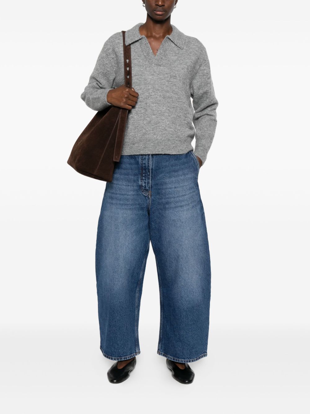 Dunst Wool Blend Polo Sweater In Gray