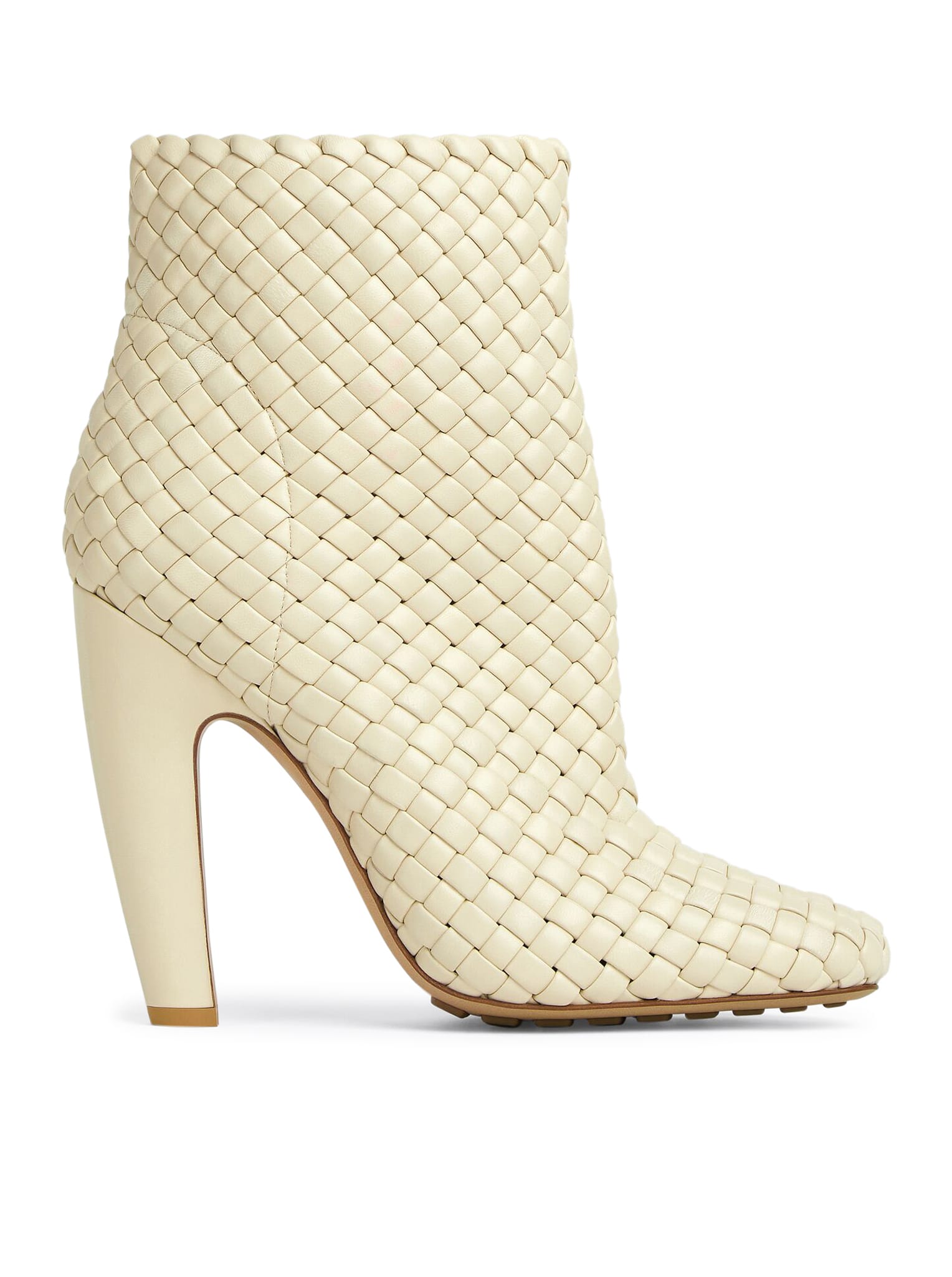 Shop Bottega Veneta Ankle Boot Mini Lido Weave Tassel In Butter