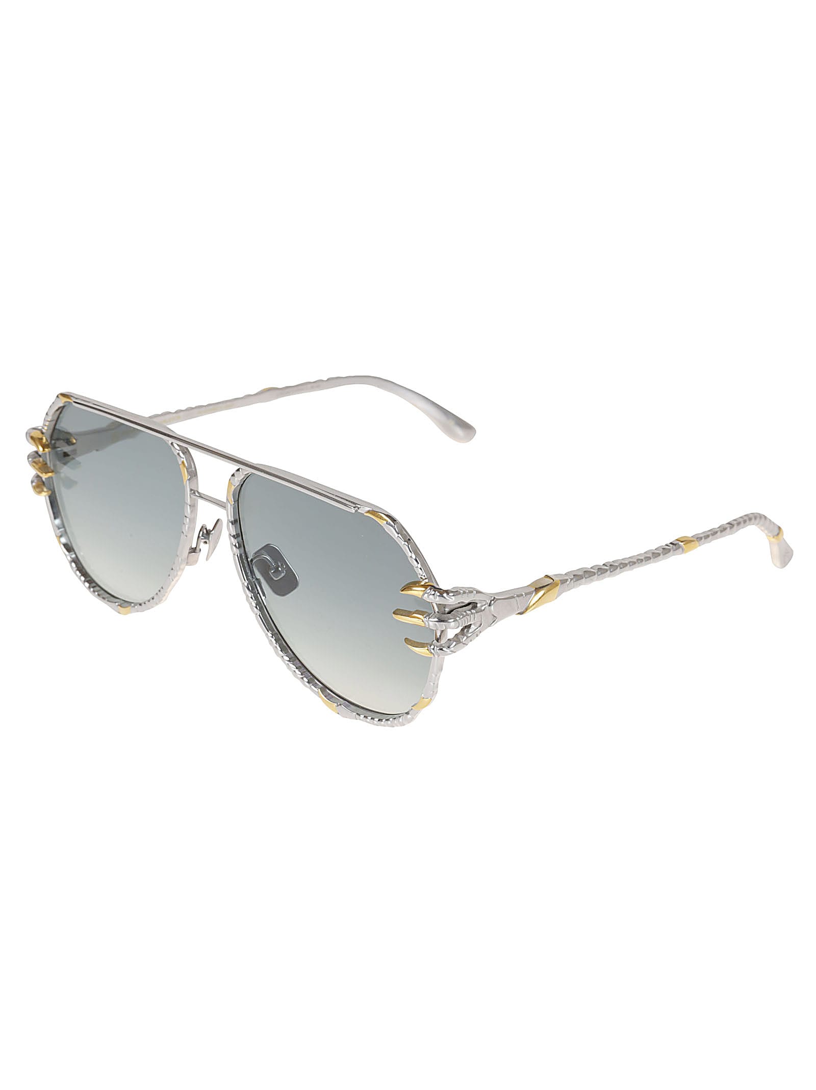 Shop Anna-karin Karlsson The Claw Pilot Sunglasses In White/gold