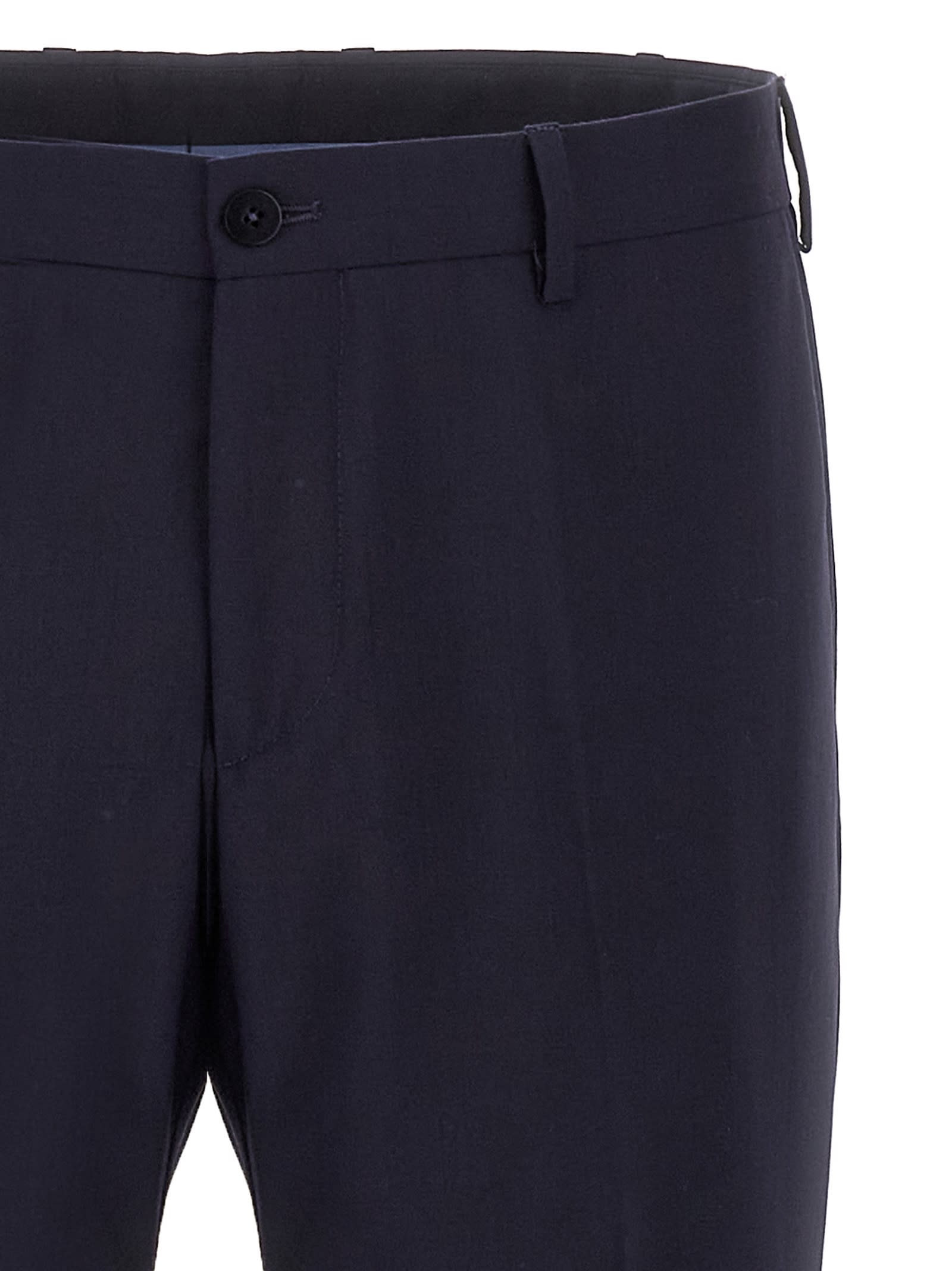 Pal Zileri Wool Trousers With Back Pockets And Belt Loops