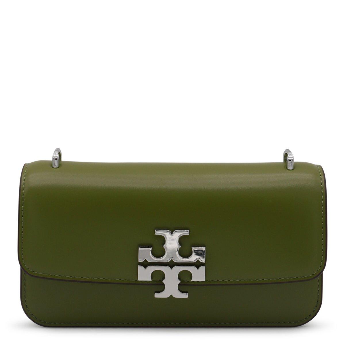 Shop Tory Burch Convertible Eleanor Foldover Top Small Shoulder Bag In Matcha Green