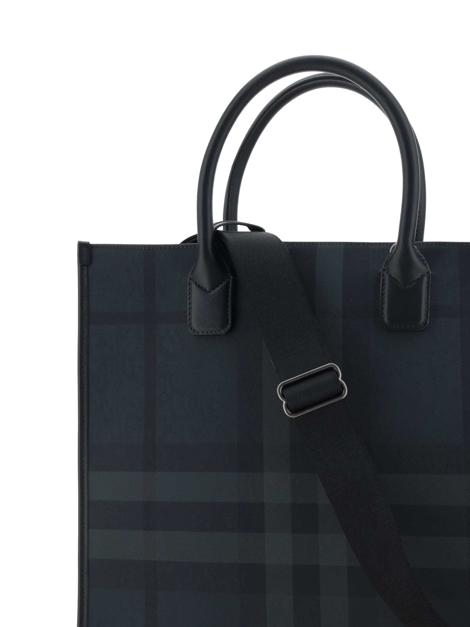 Shop Burberry Slim Denny Handbag In Charcoal