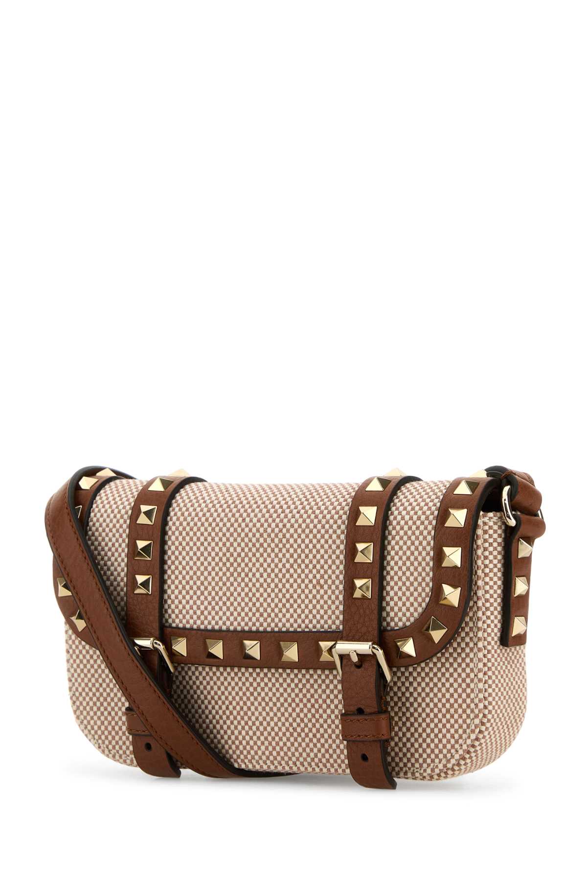 VALENTINO GARAVANI TWO-TONE CANVAS ROCKSTUD CROSSBODY BAG