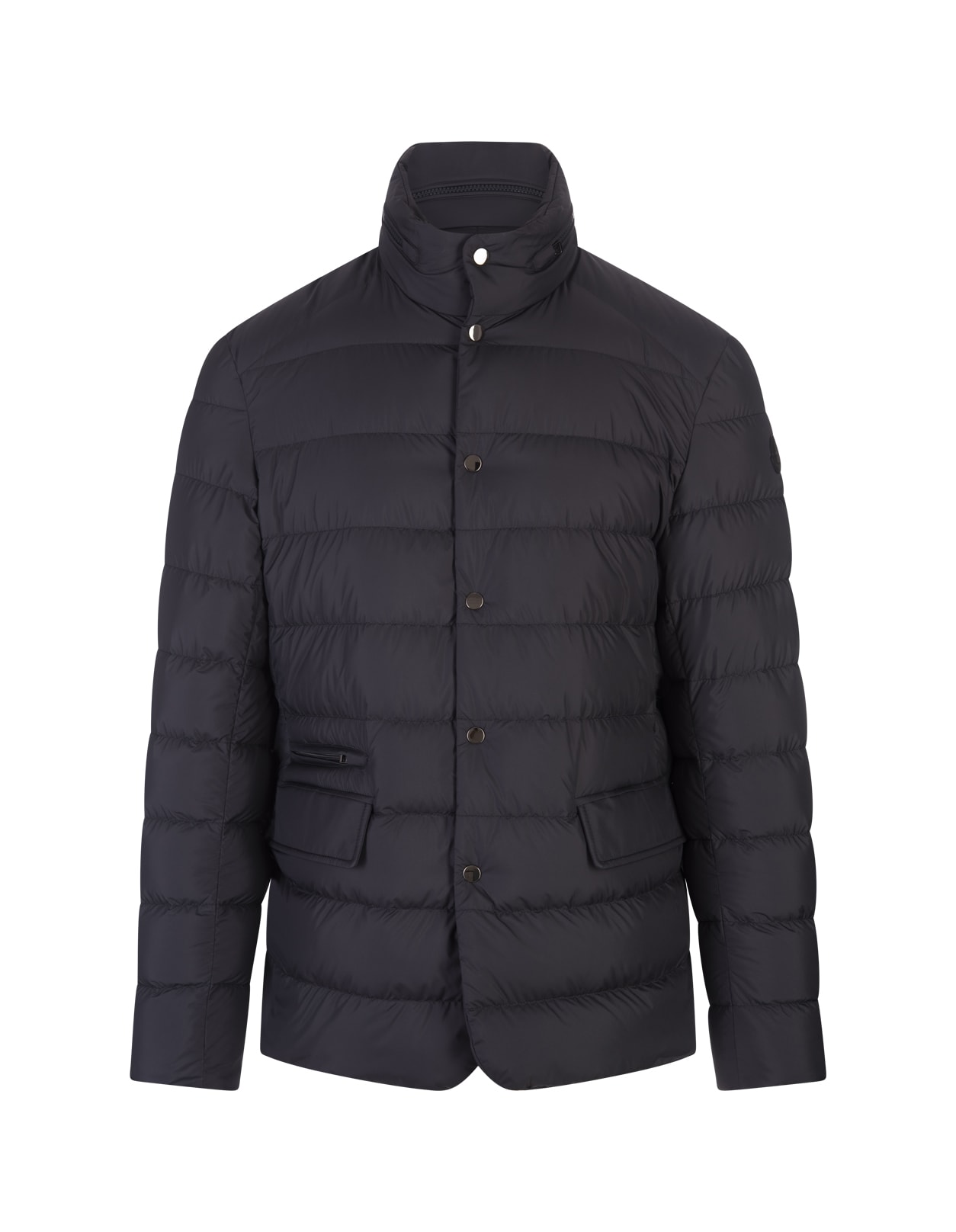 Shop Moncler Navy Blue Malinvern Down Jacket