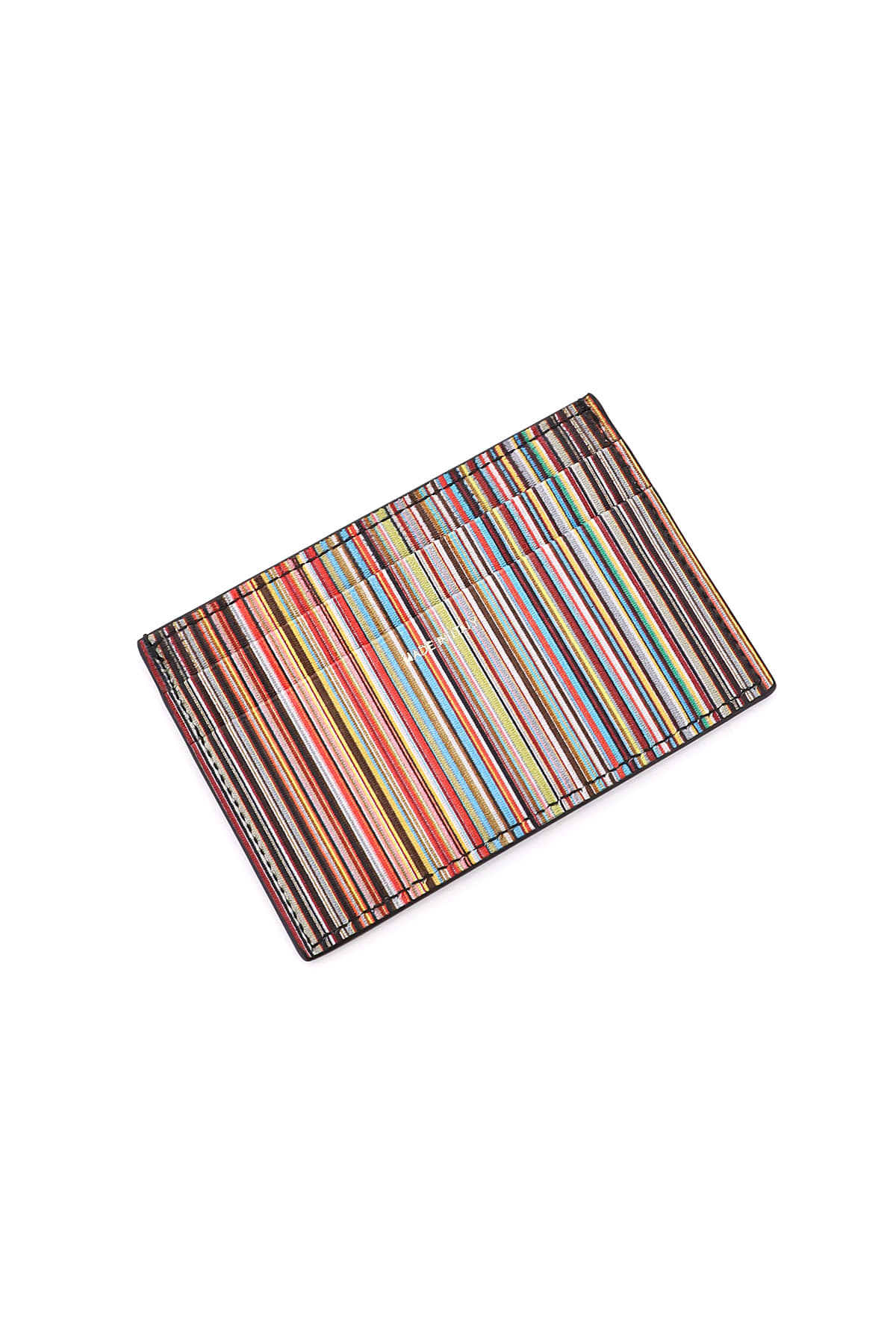 Shop Paul Smith Striped Card Holder In Black/red