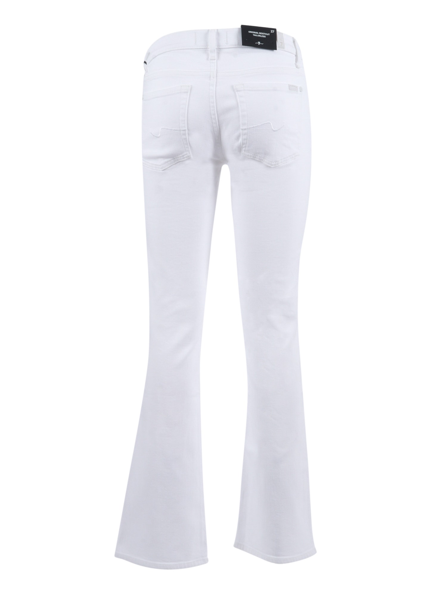 7 For All Mankind Original Bootcut Tailorless Mid-rise Bootcut Jeans In White