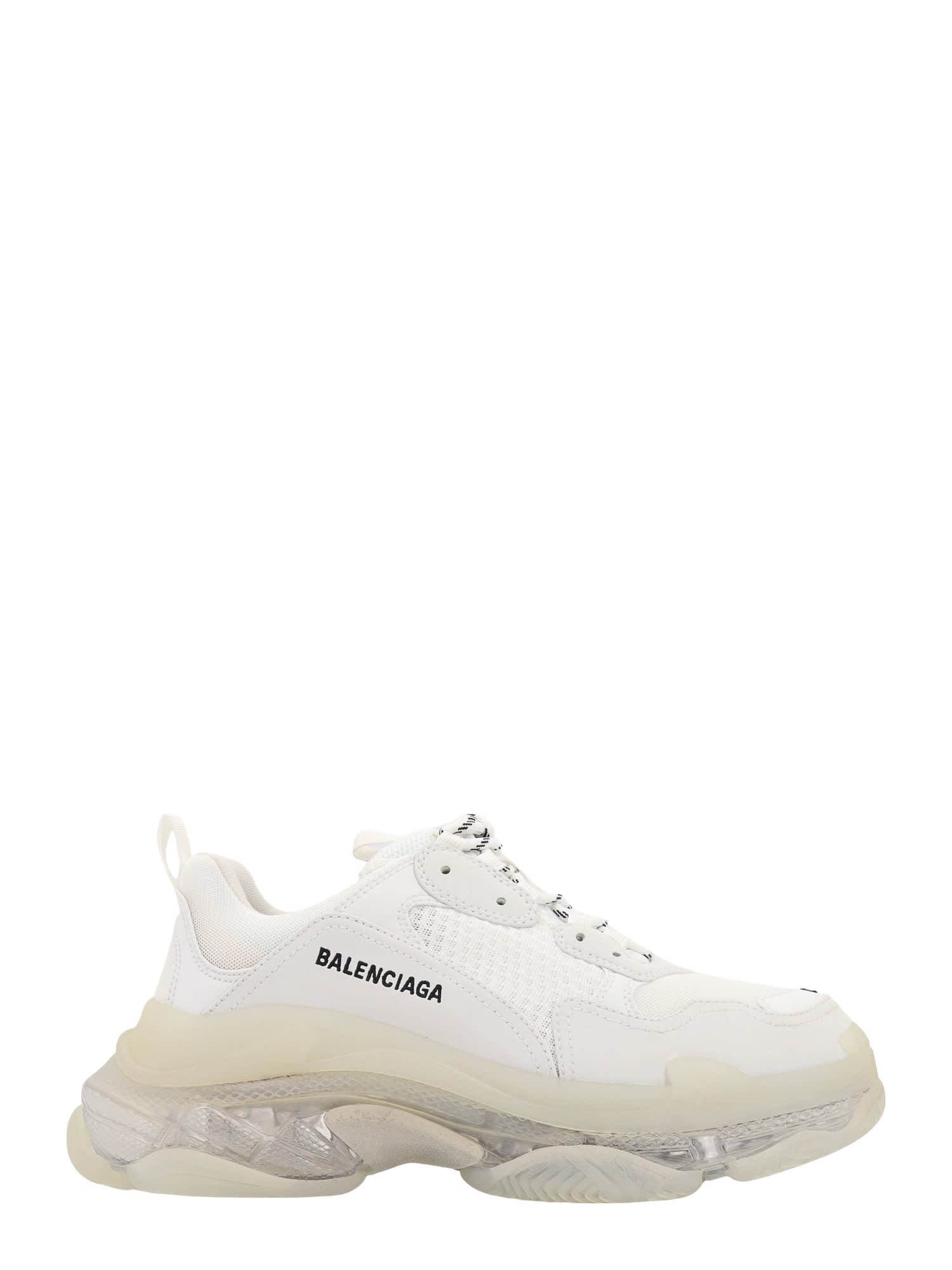 Shop Balenciaga Triple S Clear Sole Sneakers In White