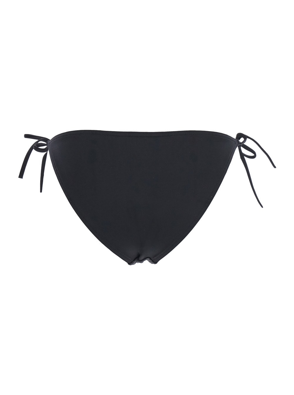 Eres Exquise Black Bikini Bottoms With Beaded Embellishments And Adjustable Tie Closure In Tech Fabric St In Black
