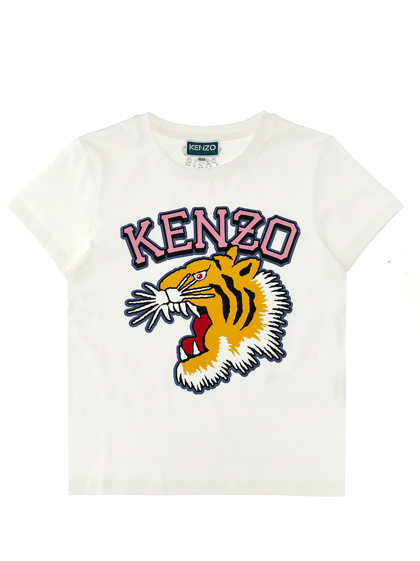 Kenzo Kids' Logo Print T-shirt In White