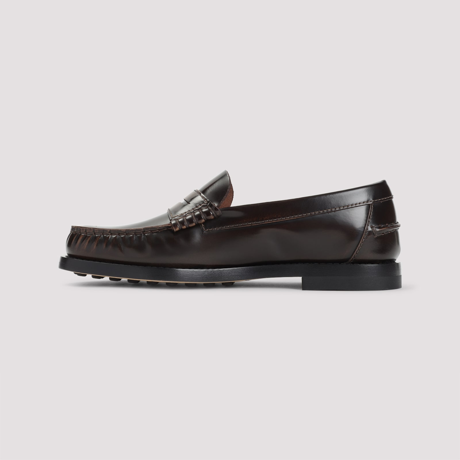 Tod's Gomma Patent Leather Penny Loafers In Brown
