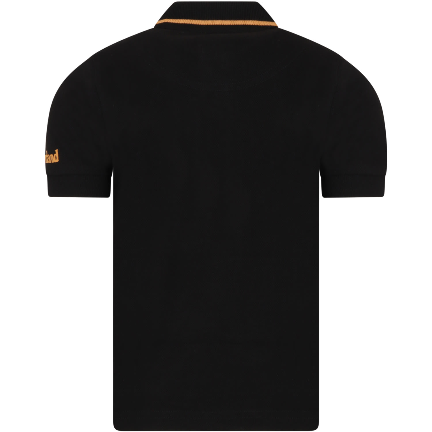 Shop Timberland Black Polo Shirt For Boy With Patch Logo